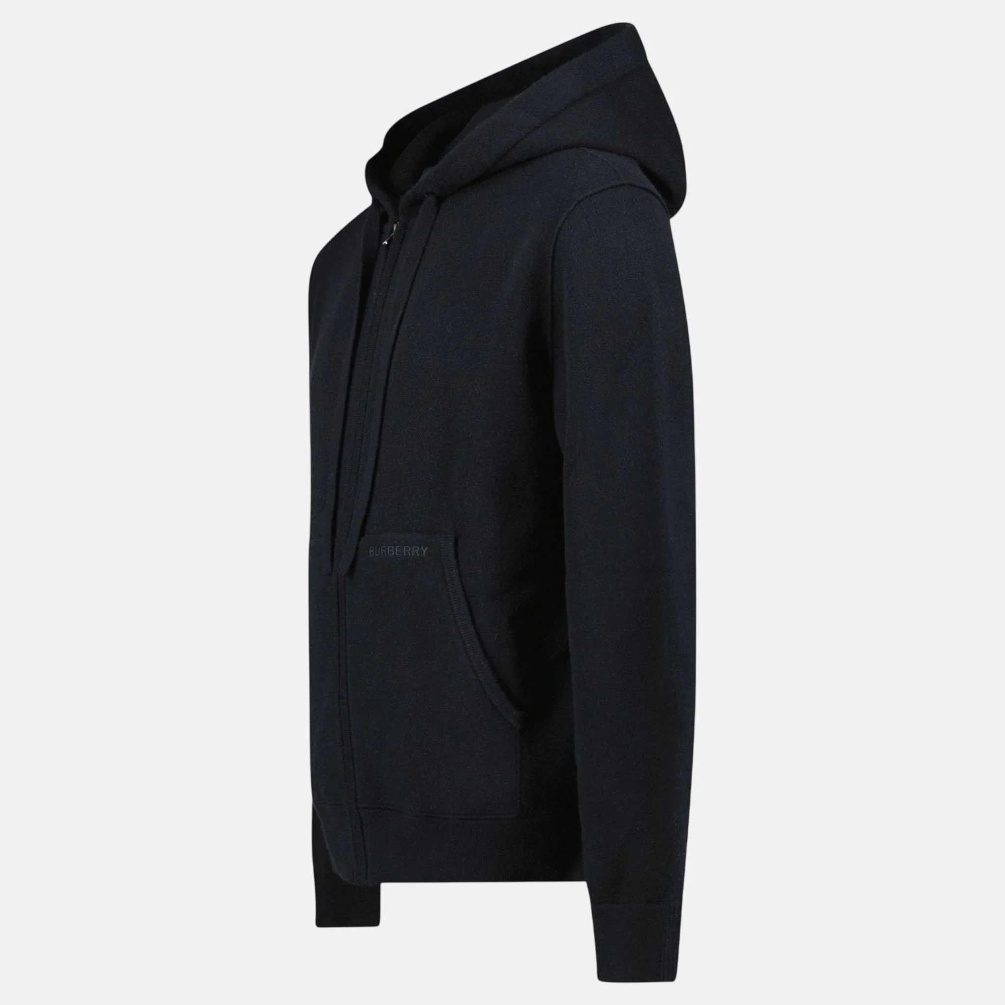 Burberry 'Lindley' Knitted Cashmere Zip Hoodie Black - Image 3