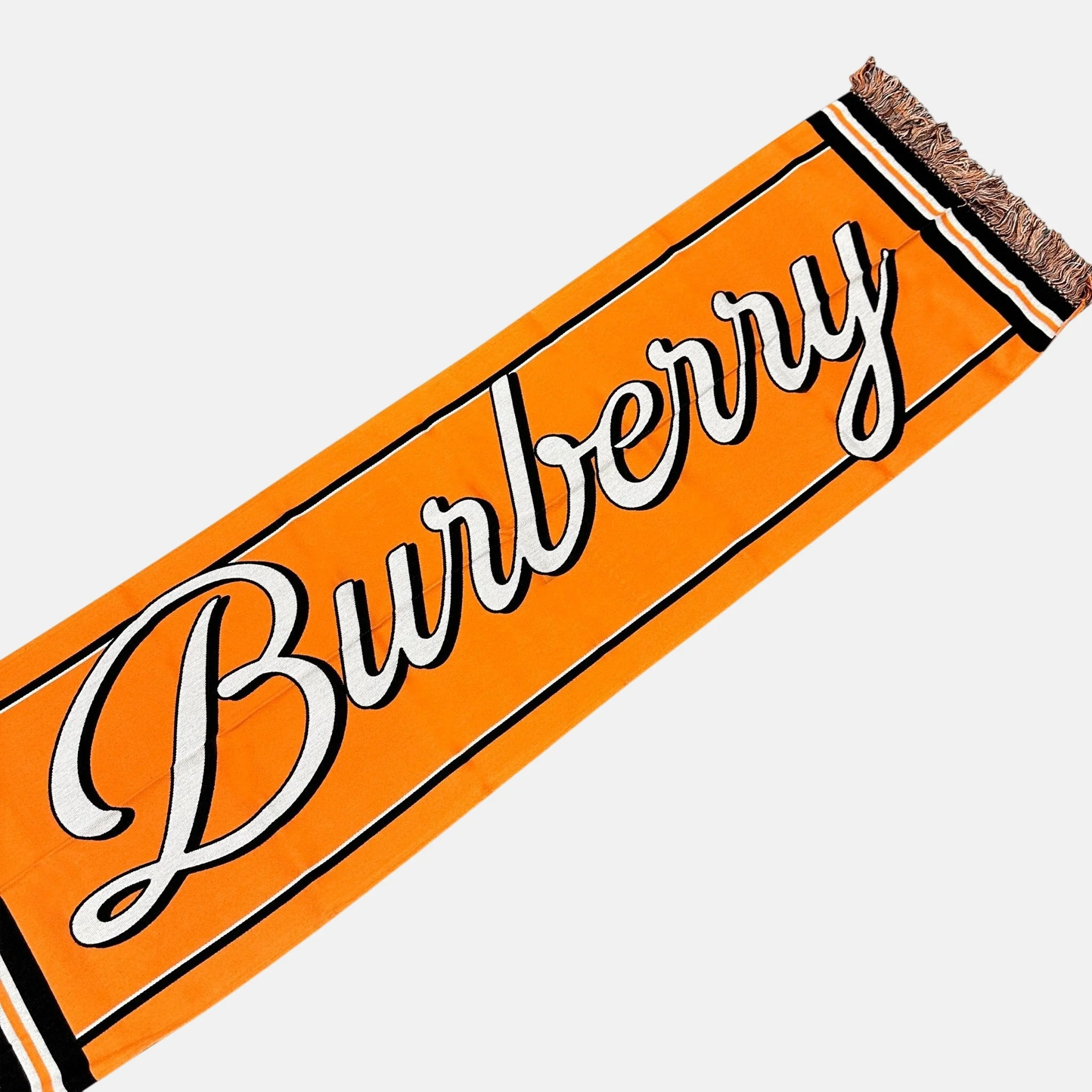 Burberry Organic Cotton Bby Scrift Scarf Orange