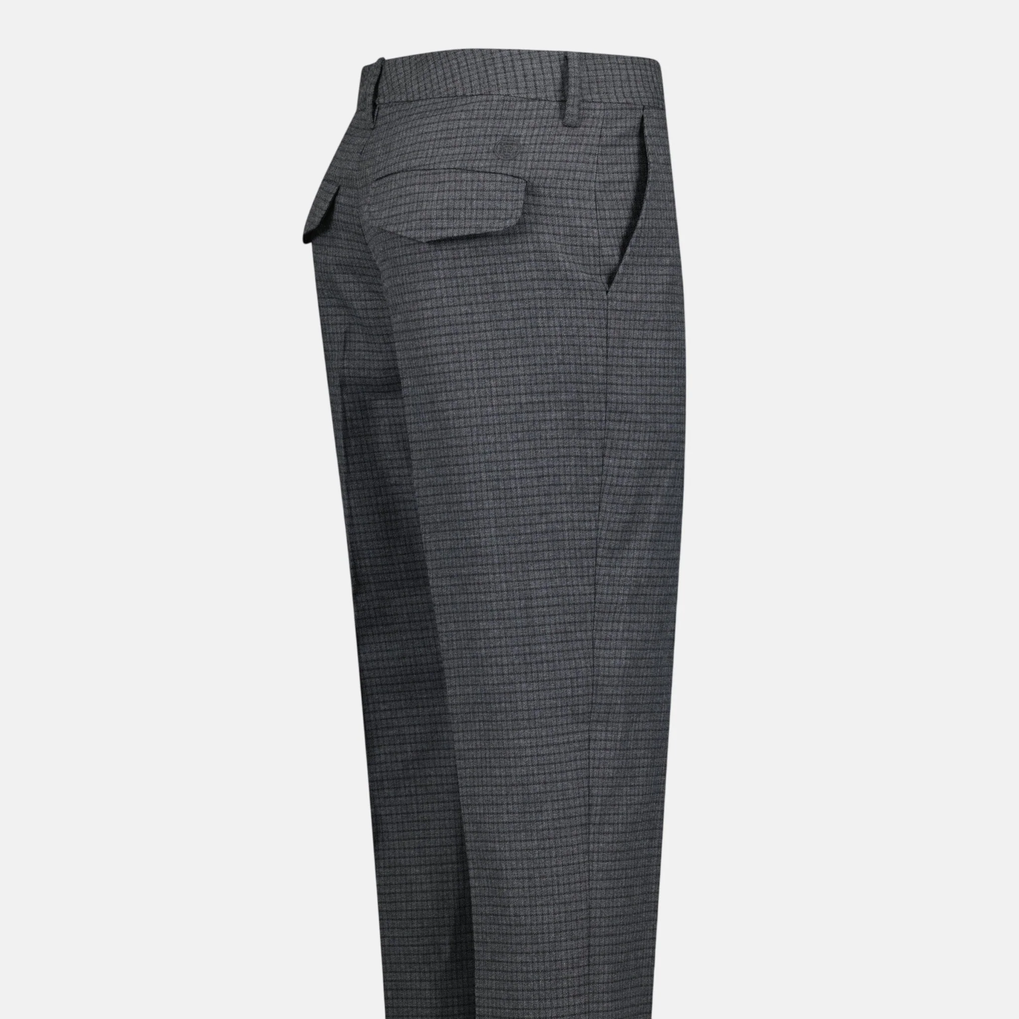 Burberry 'Shilton' Wool Pattern Trousers Charcoal - Image 3