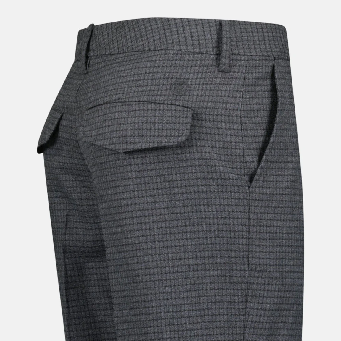 Burberry 'Shilton' Wool Pattern Trousers Charcoal - Image 4