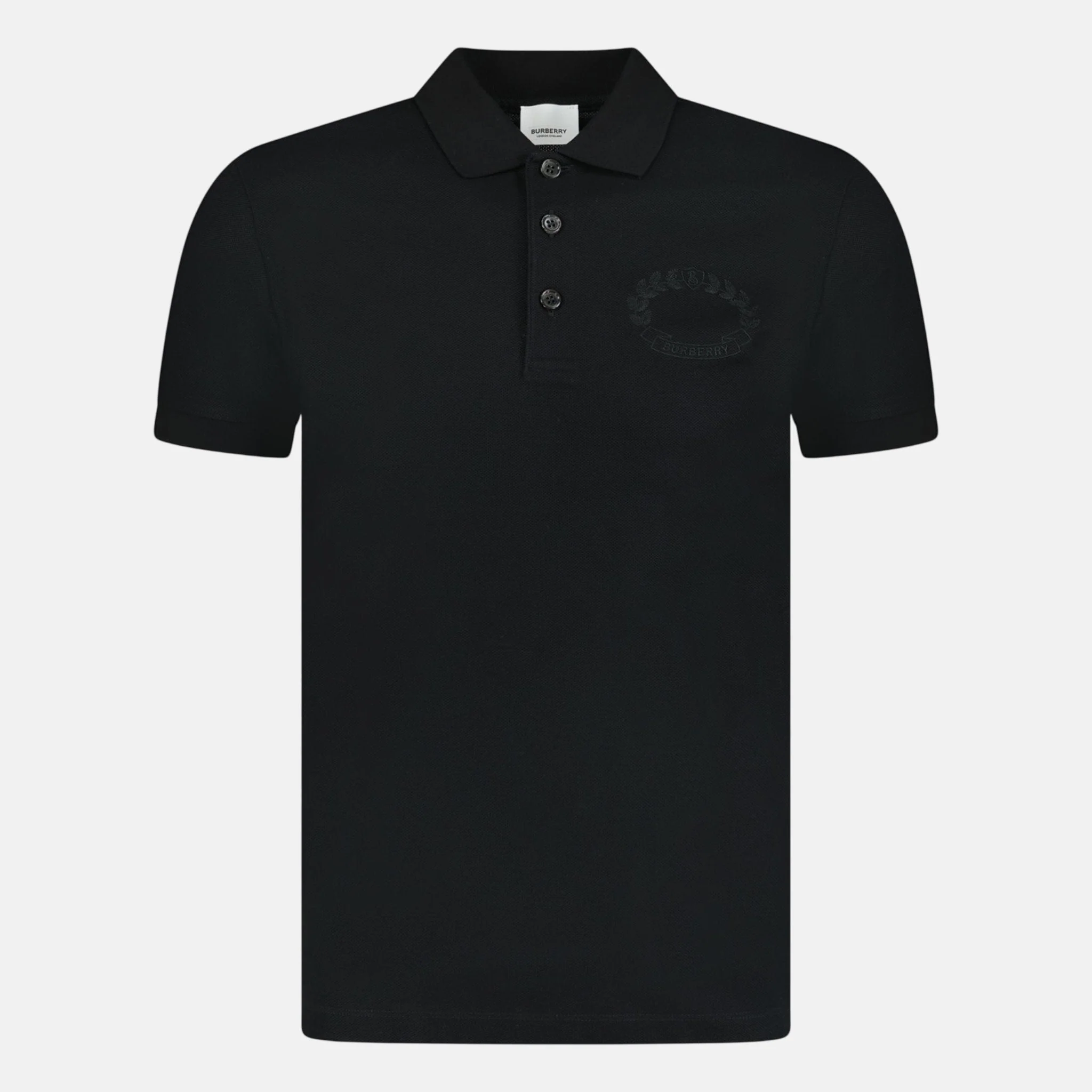 Burberry 'Walworth' Crest Polo Shirt Black