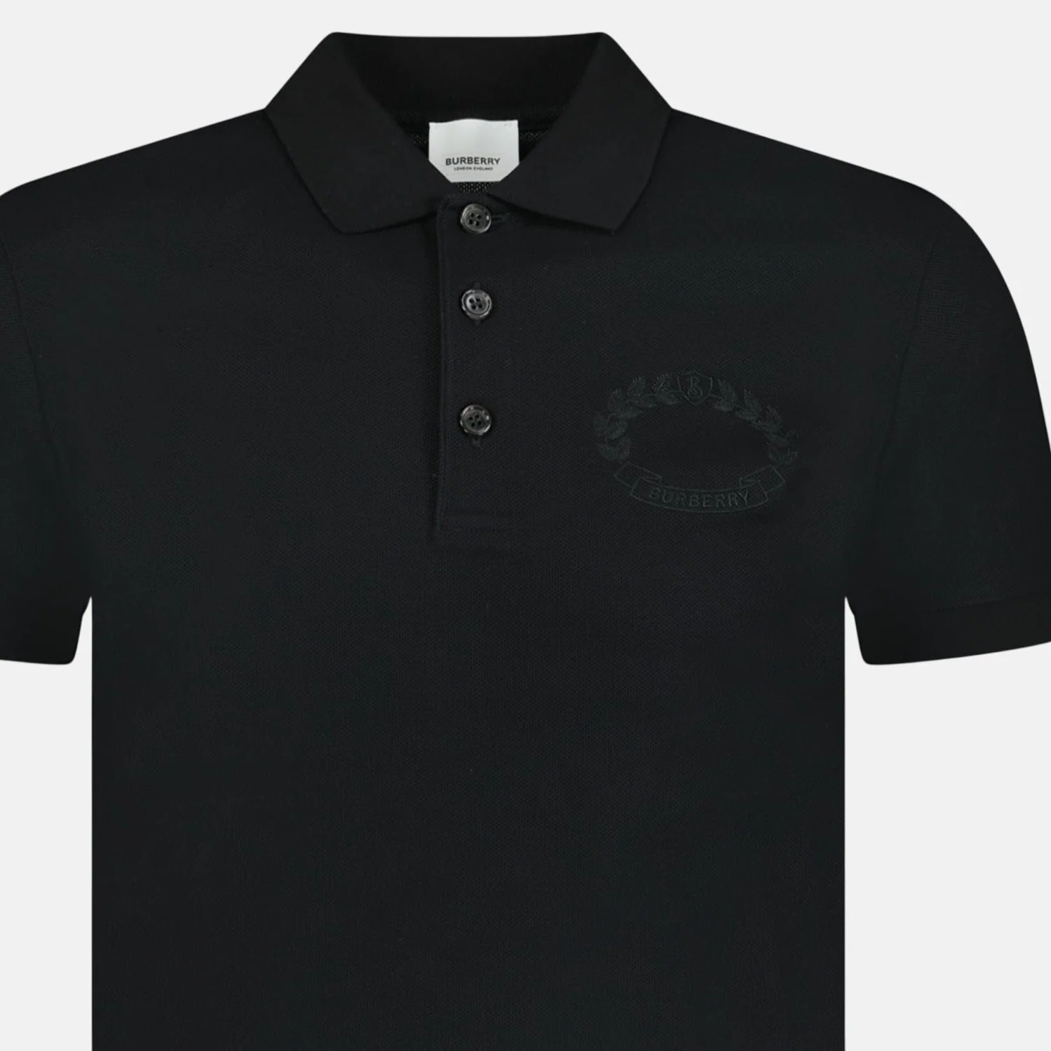 Burberry 'Walworth' Crest Polo Shirt Black - Image 3