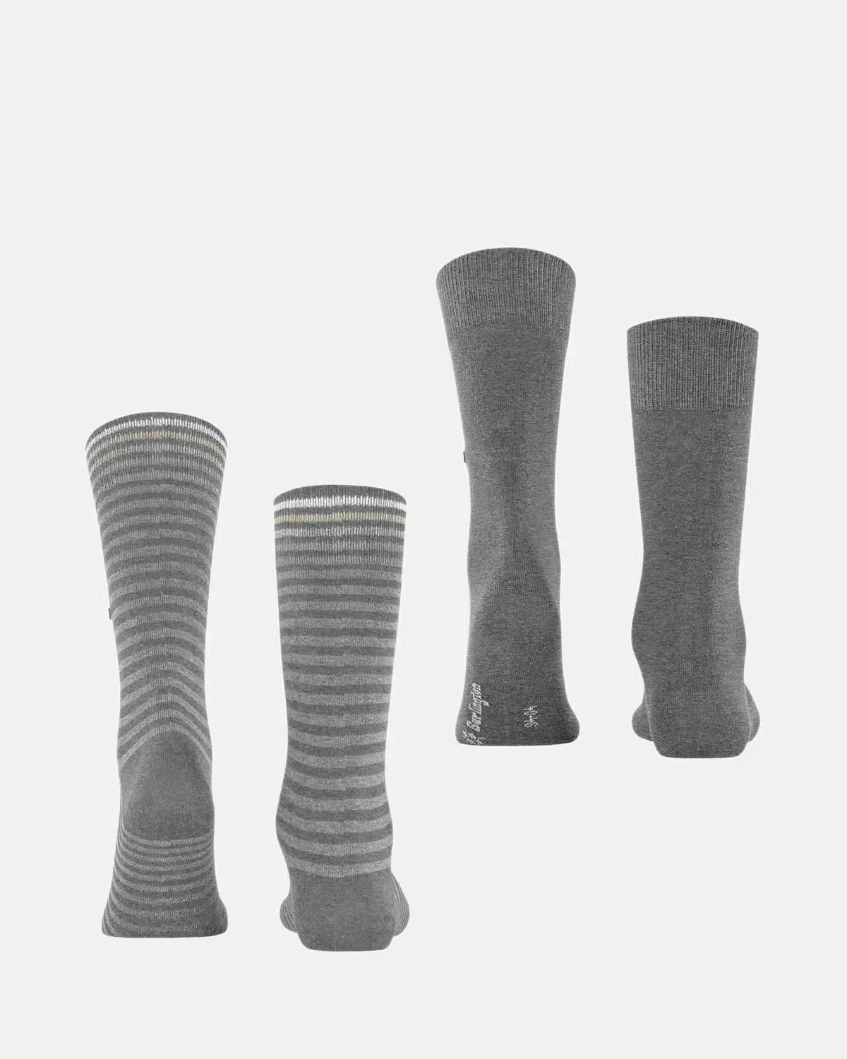 BURLINGTON MENS EVERYDAY STRIPE 2-PACK SOCKS LIGHT GREY MELANGE - Image 4