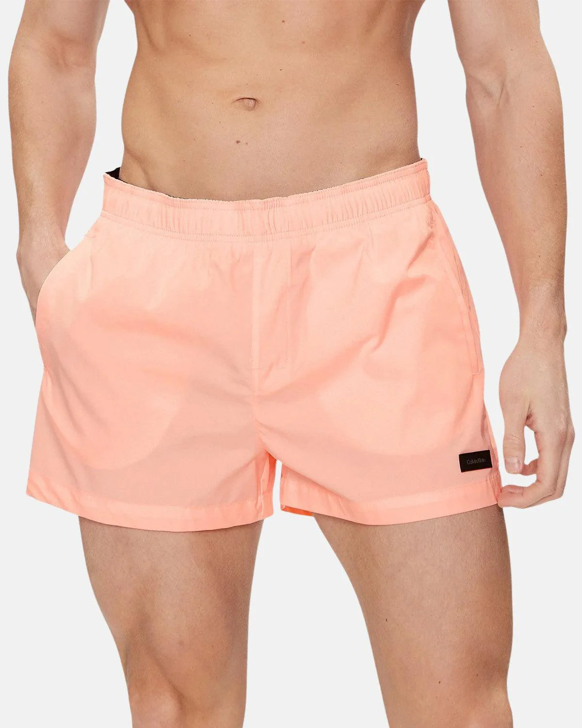 CALVIN KLEIN TAG LOGO SWIM SHORTS PINK - Image 3