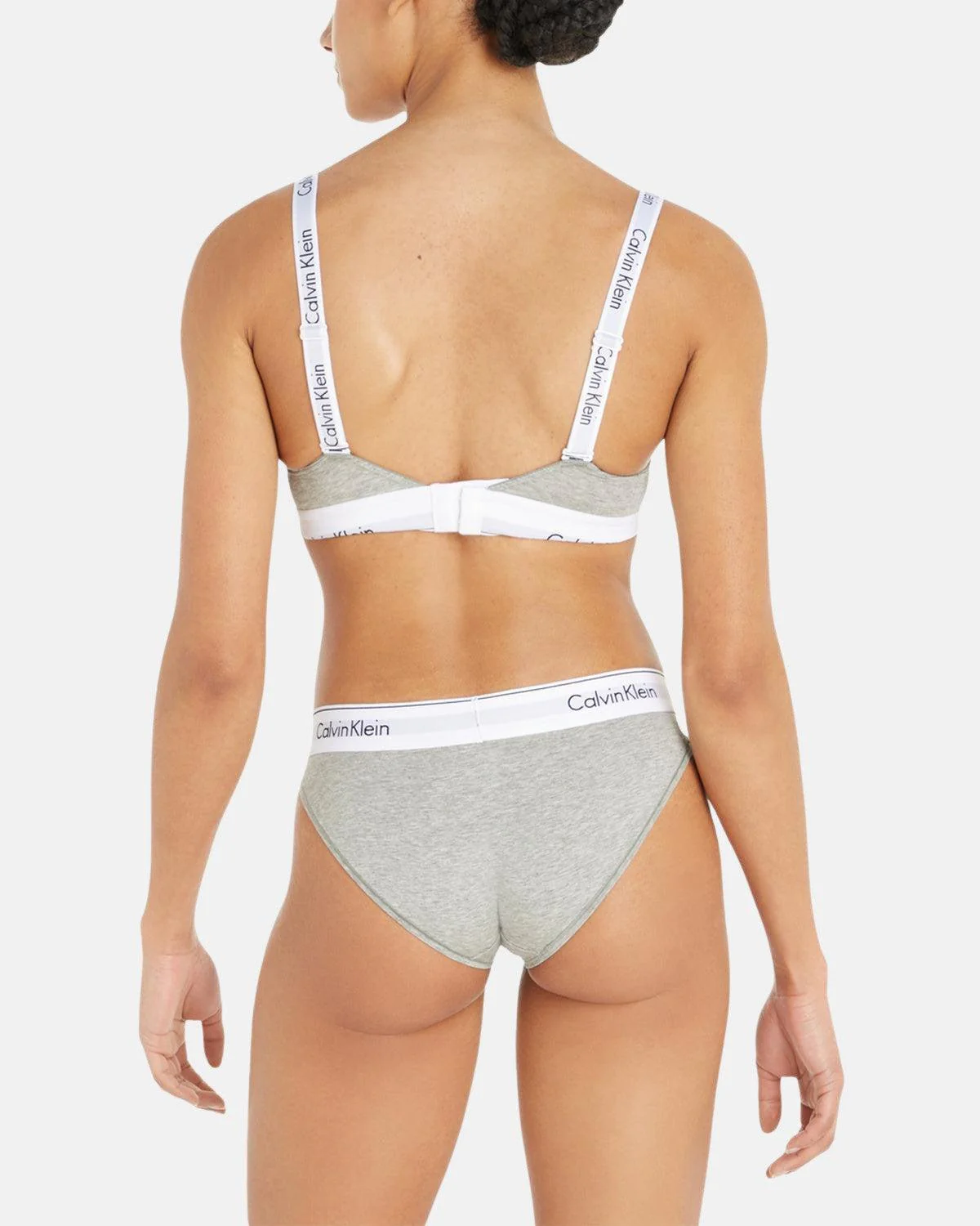 CALVIN KLEIN WOMENS MODERN COTTON BIKINI BRIEFS GREY HEATHER - Image 4
