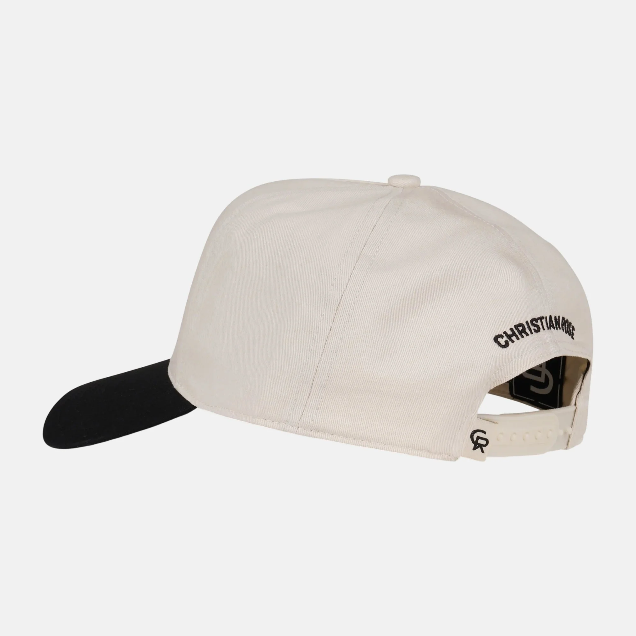Christian Rose Contrast Unstructured Trucker Cap White Black - Image 3