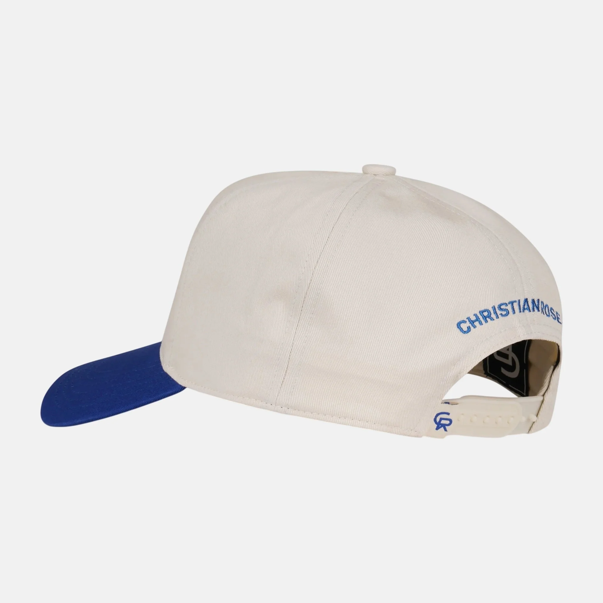 Christian Rose Contrast Unstructured Trucker Cap White Blue - Image 3