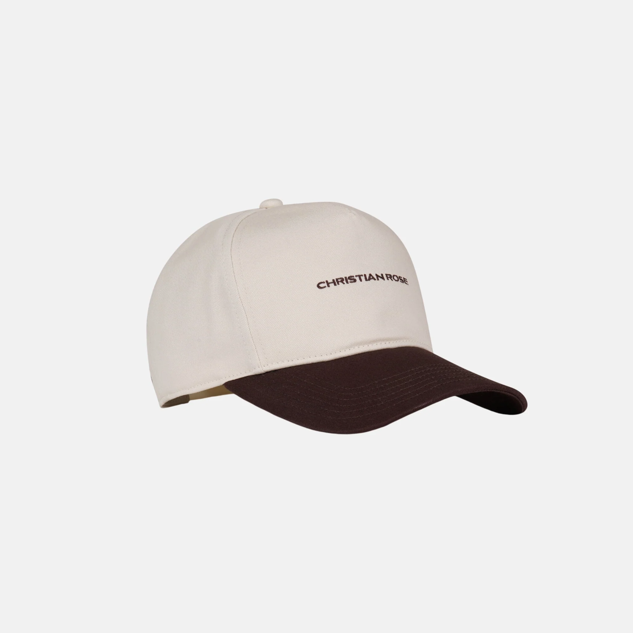 Christian Rose Contrast Unstructured Trucker Cap White Brown - Image 2