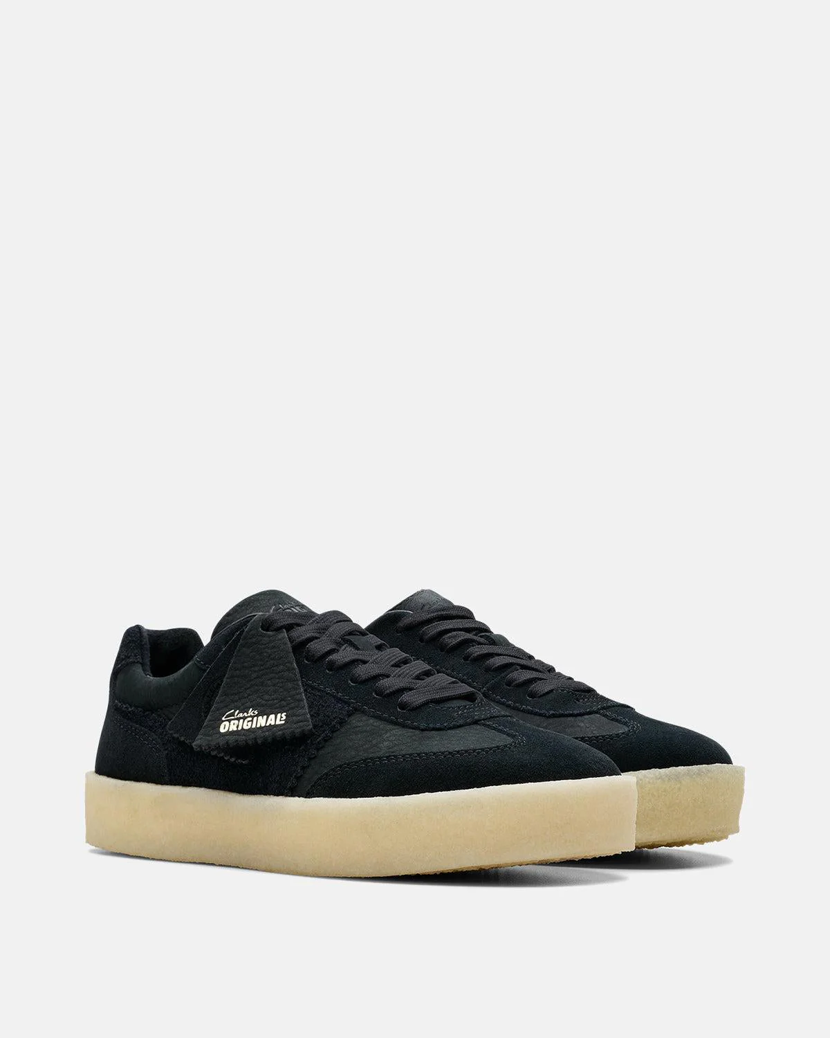 CLARKS ORIGINALS WOMENS TOR 80 TRAINERS BLACK COMBI - Image 2