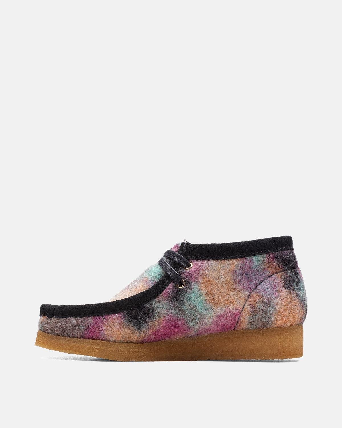 CLARKS ORIGINALS WOMENS WALLABEE BOOTS BLACK WOOL COMBI - Image 5