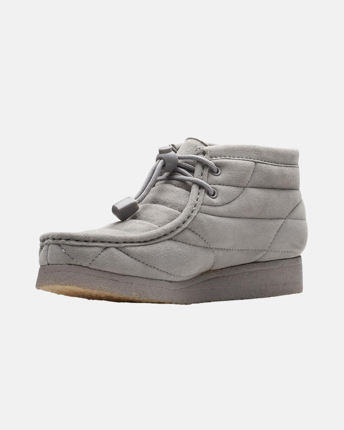 CLARKS ORIGINALS WOMENS WALLABEE BOOTS QUILTED GREY SUEDE - Image 4