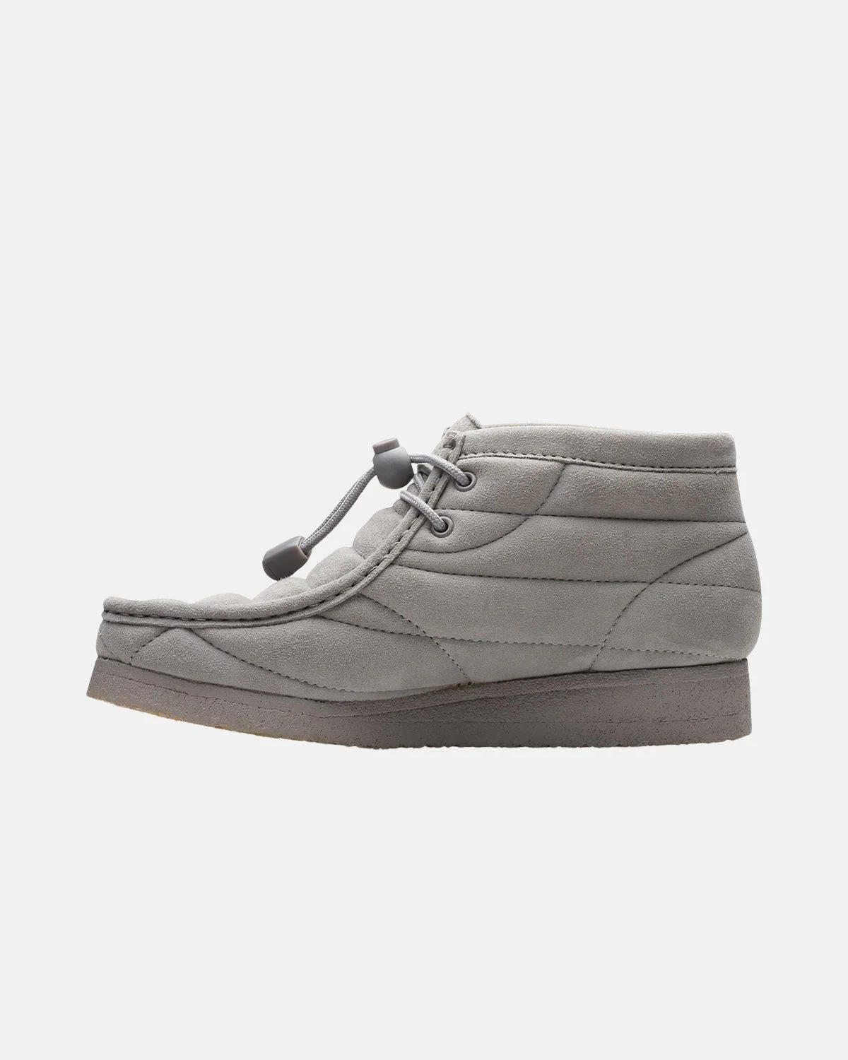 CLARKS ORIGINALS WOMENS WALLABEE BOOTS QUILTED GREY SUEDE - Image 5