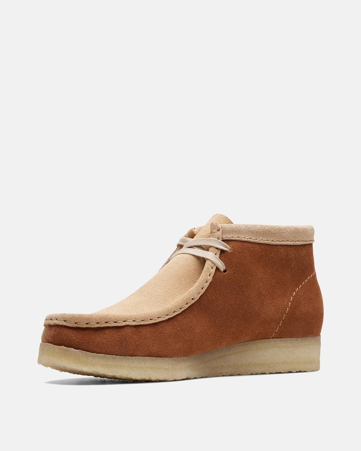 CLARKS ORIGINALS WOMENS WALLABEE BOOTS TAN COMBI - Image 4