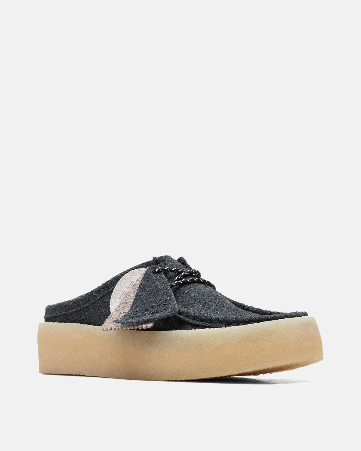 CLARKS ORIGINALS WOMENS WALLABEE CUP LO SHOES BLACK ECO SUEDE - Image 2