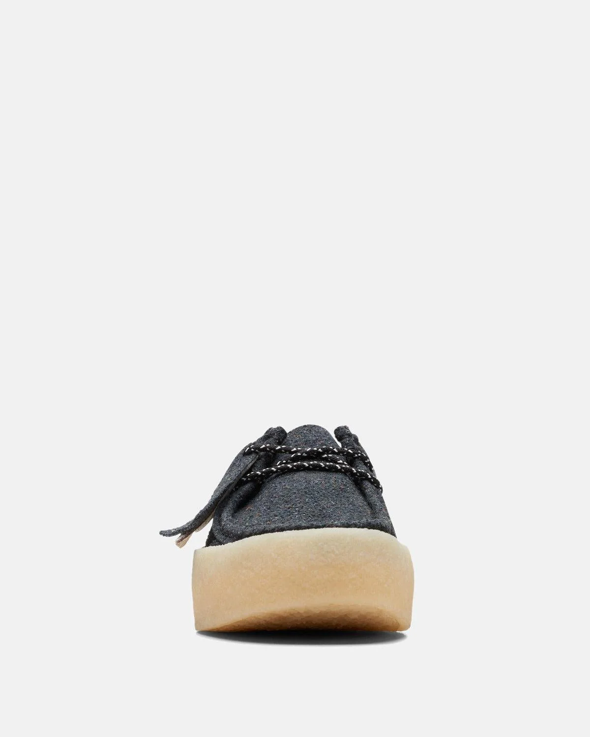 CLARKS ORIGINALS WOMENS WALLABEE CUP LO SHOES BLACK ECO SUEDE - Image 3