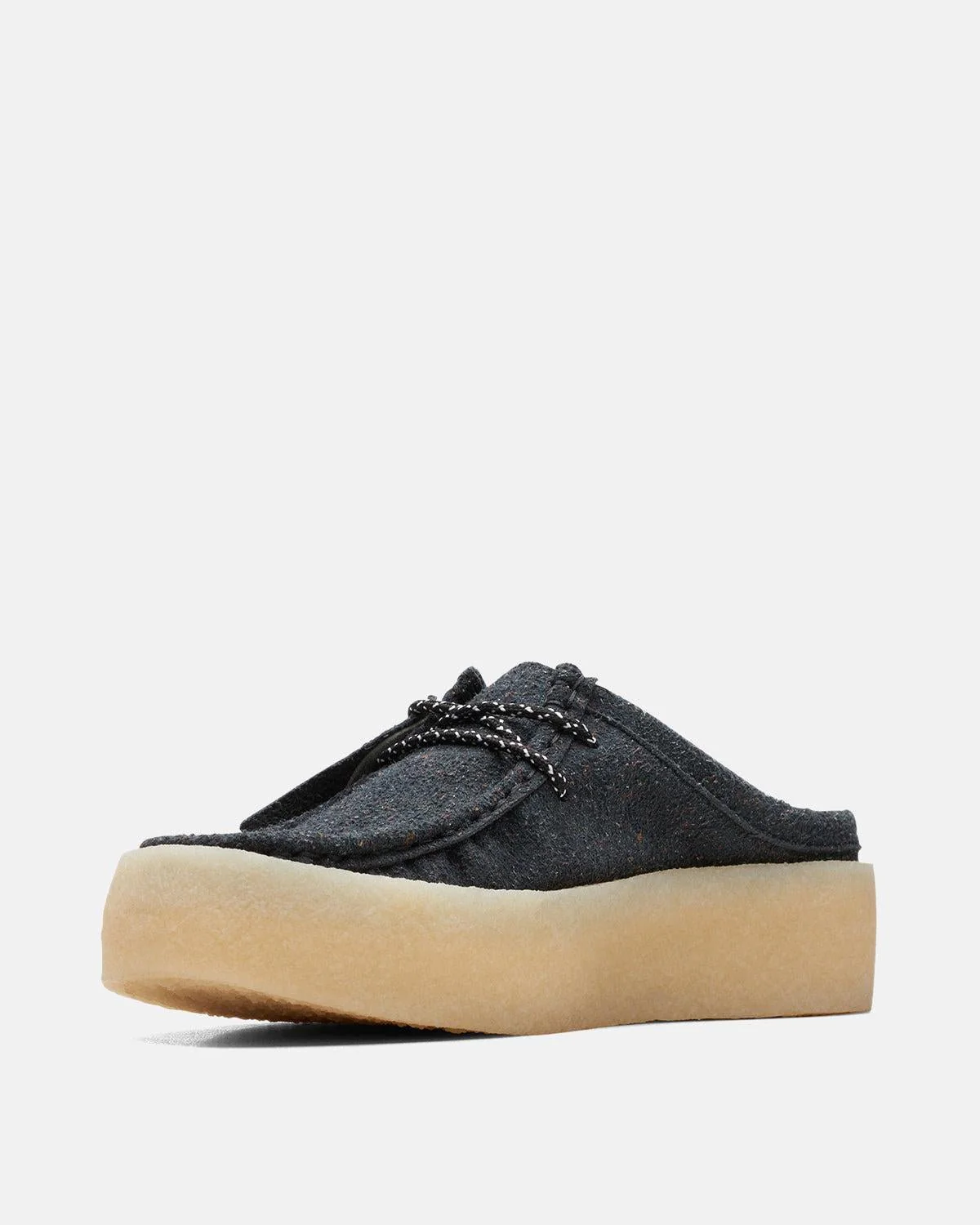 CLARKS ORIGINALS WOMENS WALLABEE CUP LO SHOES BLACK ECO SUEDE - Image 4