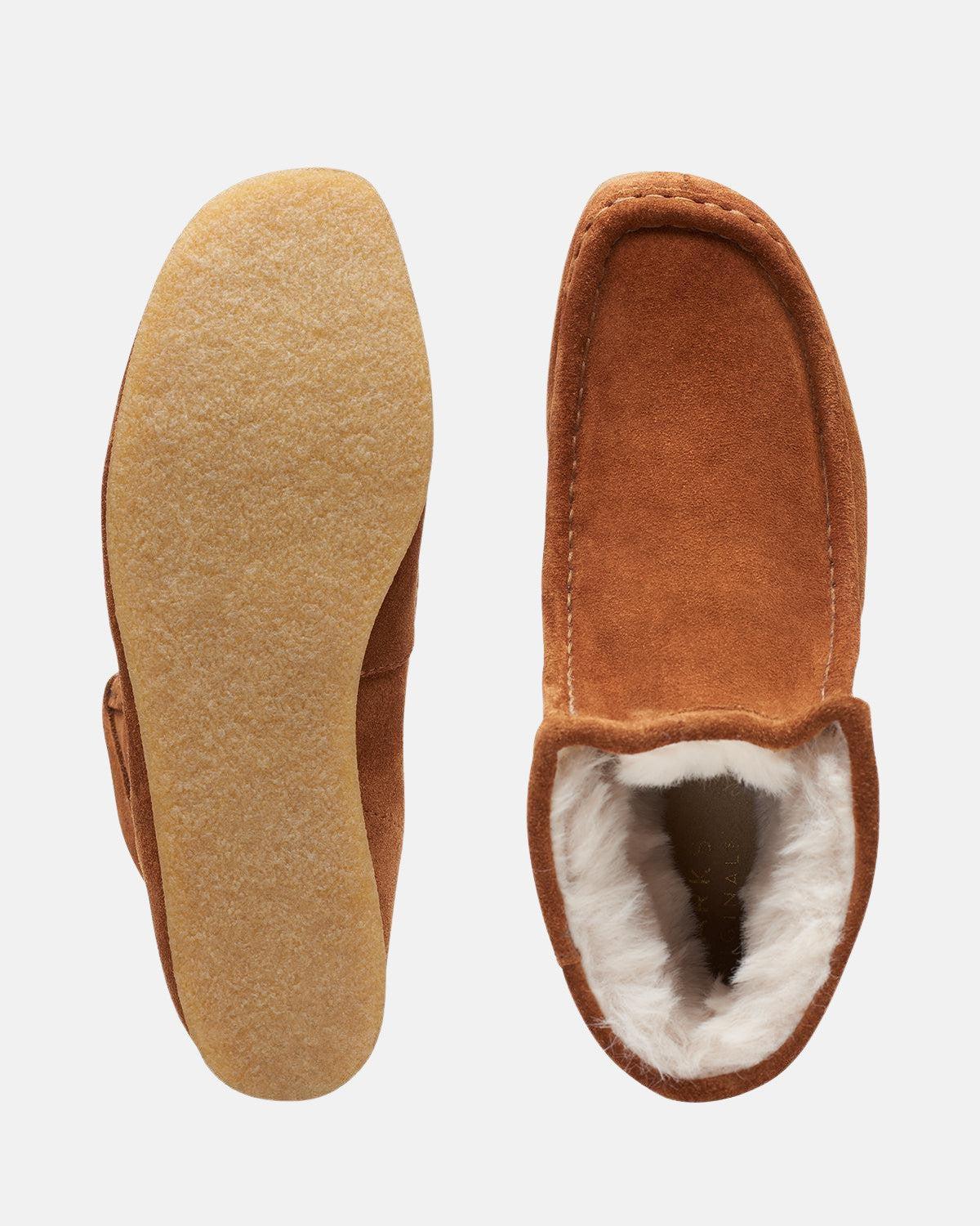CLARKS ORIGINALS WOMENS WALLABEE HI BOOTS CARAMEL WLINED - Image 7