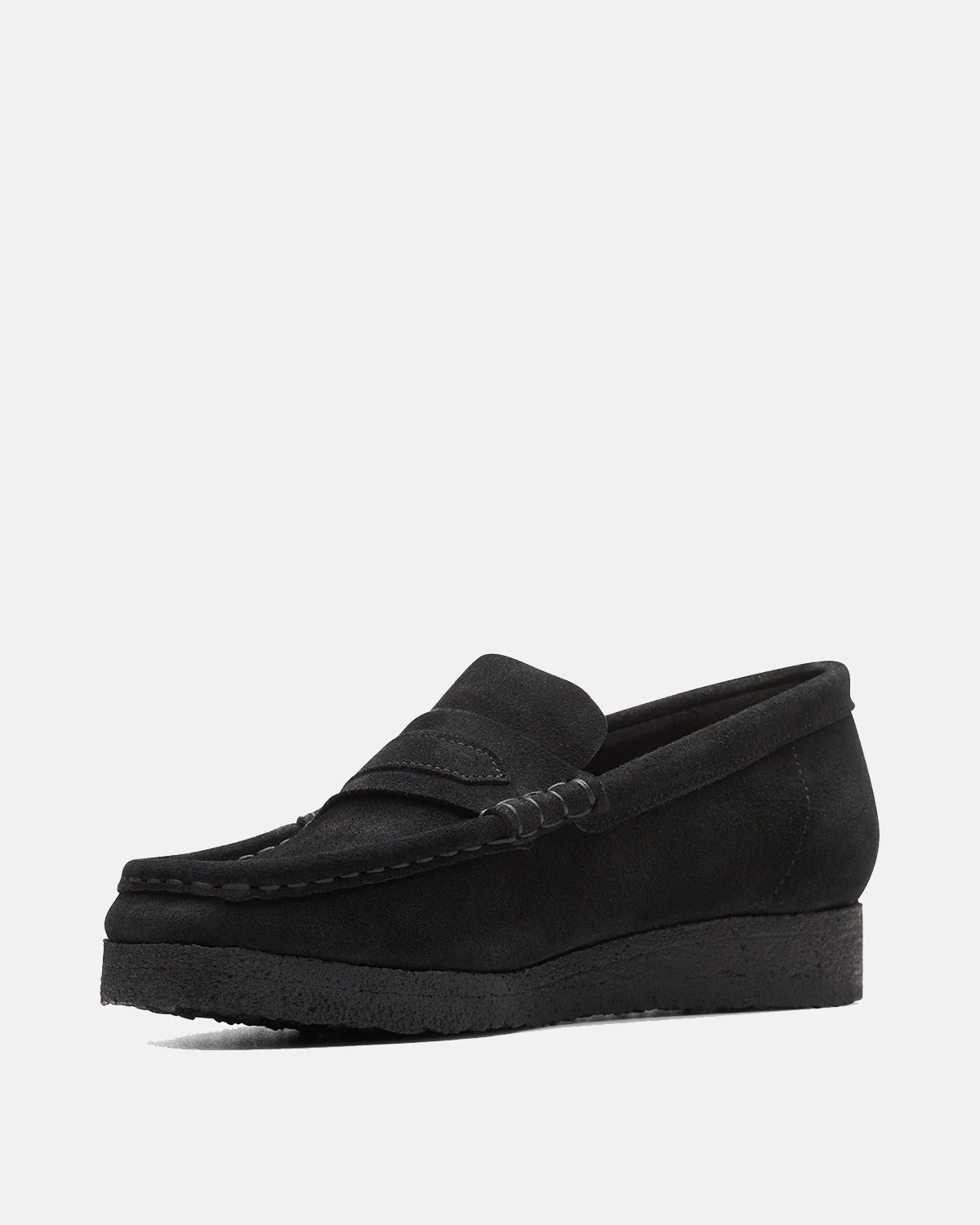 CLARKS ORIGINALS WOMENS WALLABEE LOAFERS BLACK SUEDE - Image 3