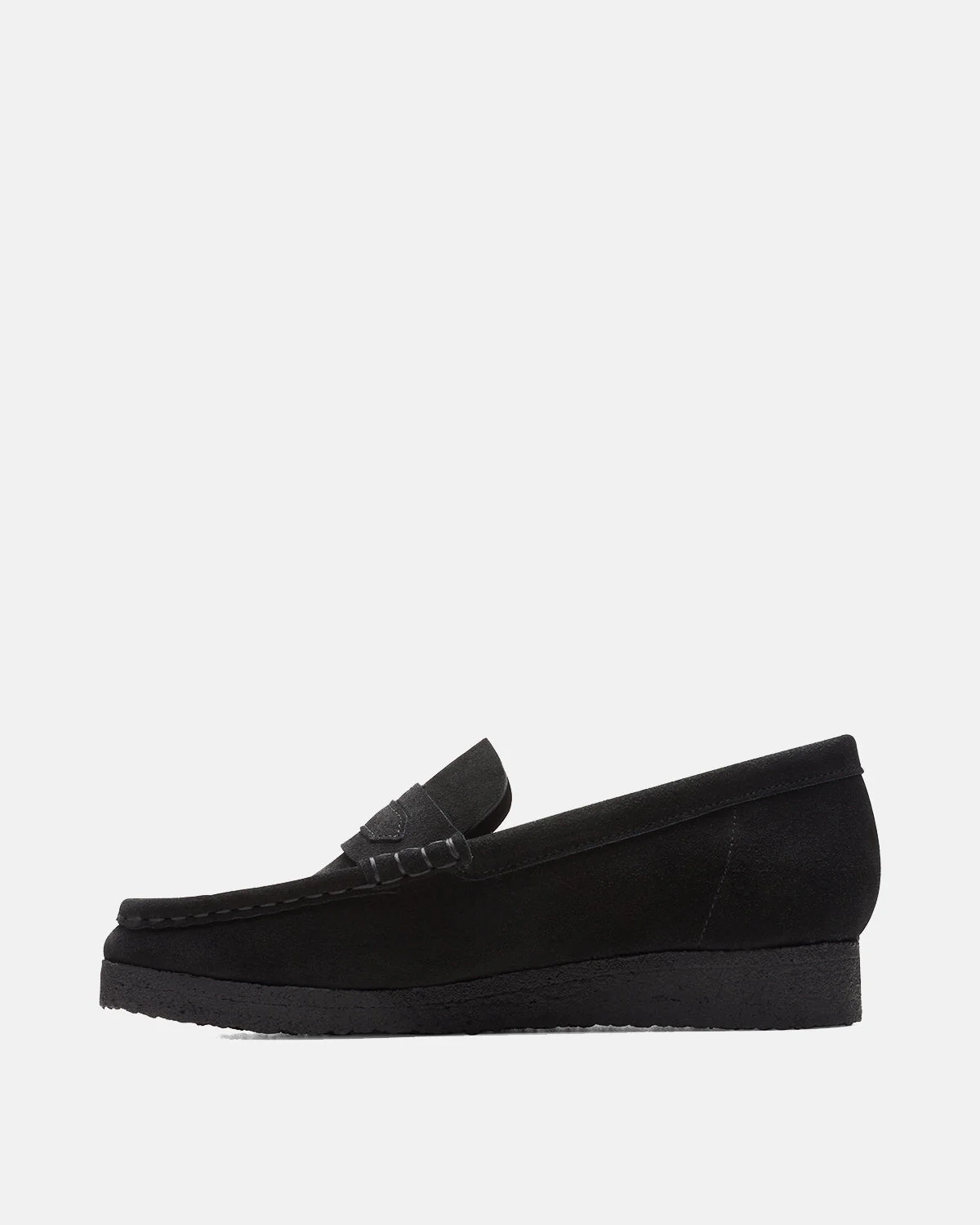 CLARKS ORIGINALS WOMENS WALLABEE LOAFERS BLACK SUEDE - Image 4