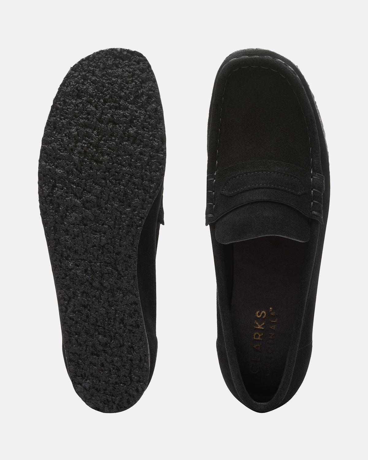 CLARKS ORIGINALS WOMENS WALLABEE LOAFERS BLACK SUEDE - Image 7