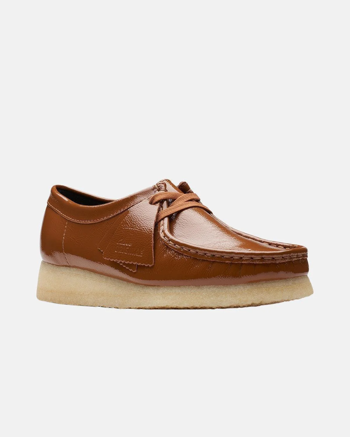 CLARKS ORIGINALS WOMENS WALLABEE SHOES DUSK BROWN PATENT - Image 3