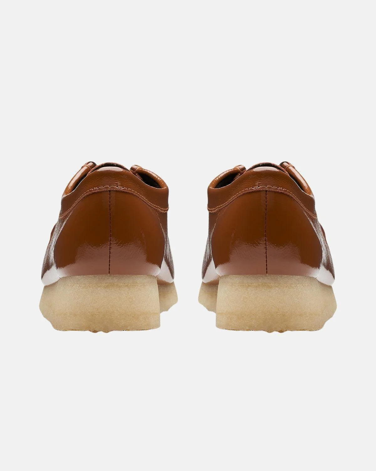 CLARKS ORIGINALS WOMENS WALLABEE SHOES DUSK BROWN PATENT - Image 6