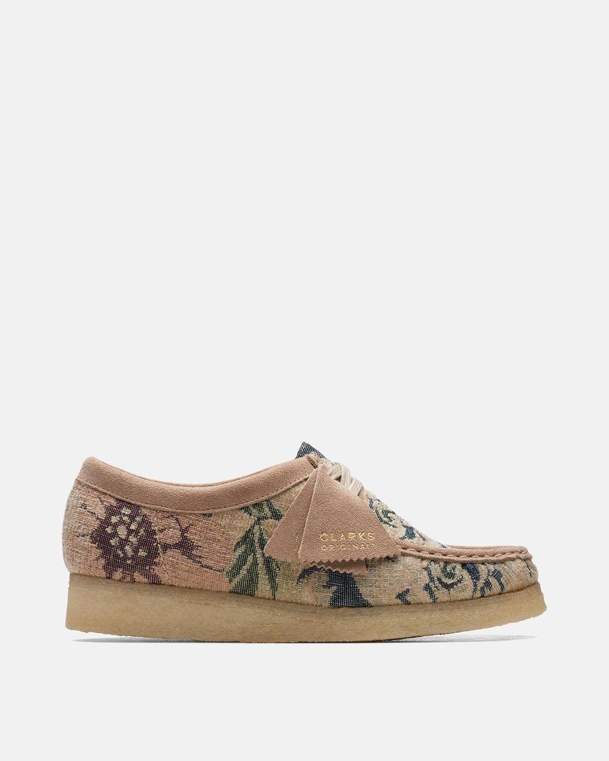 CLARKS ORIGINALS WOMENS WALLABEE SHOES GREY FLORAL