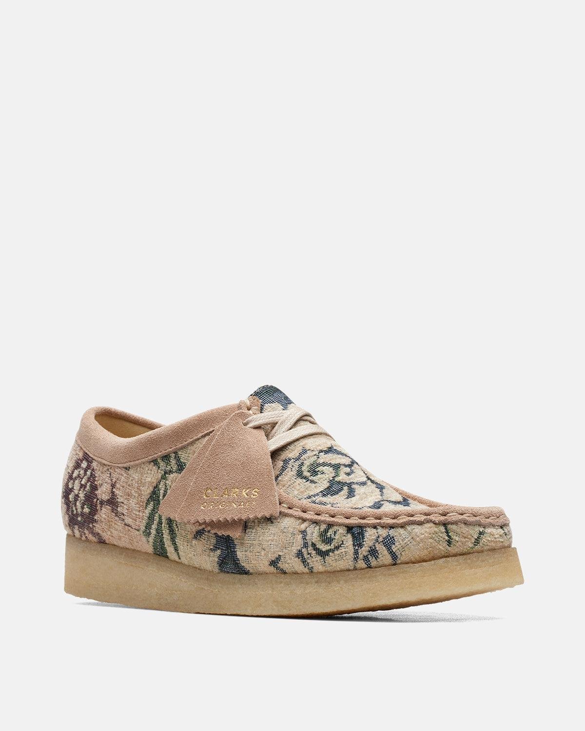 CLARKS ORIGINALS WOMENS WALLABEE SHOES GREY FLORAL - Image 2