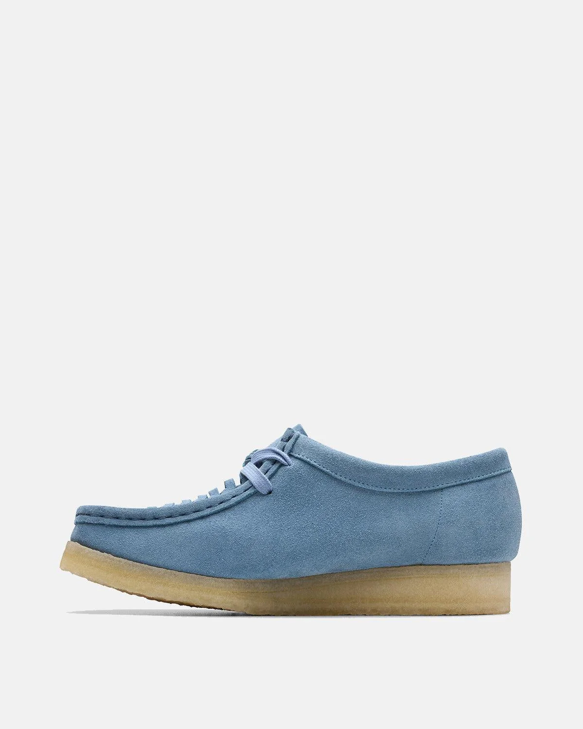 CLARKS ORIGINALS WOMENS WALLABEE WEAVE SHOES POWDER BLUE SUEDE - Image 4