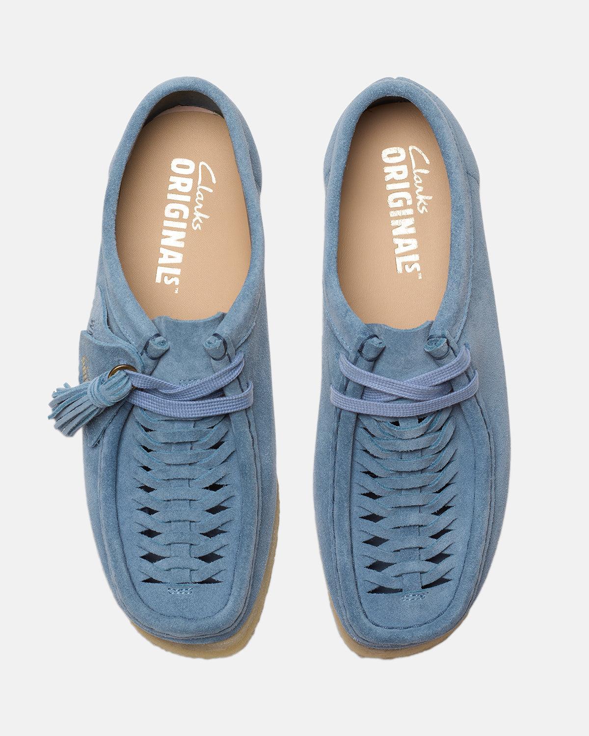 CLARKS ORIGINALS WOMENS WALLABEE WEAVE SHOES POWDER BLUE SUEDE - Image 7