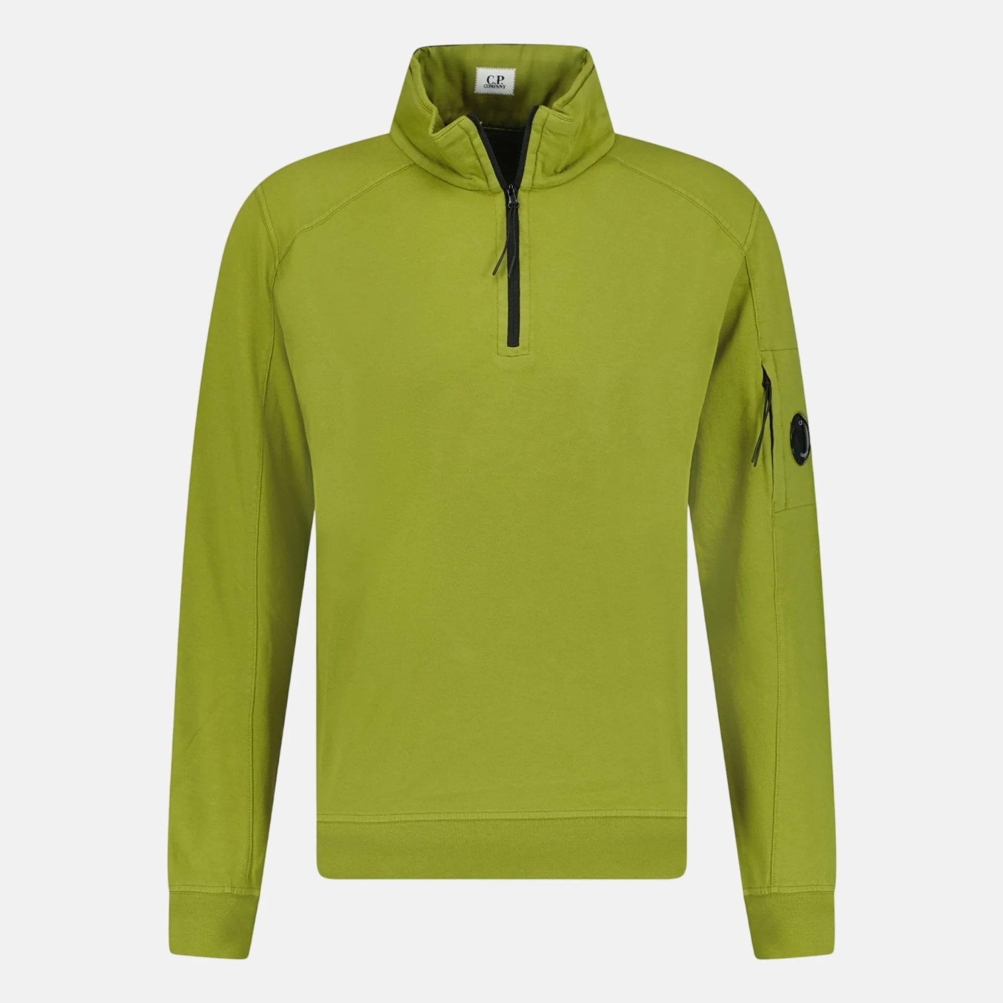 CP Company 1/4 Zip Light Fleece Lens Sweatshirt Olive