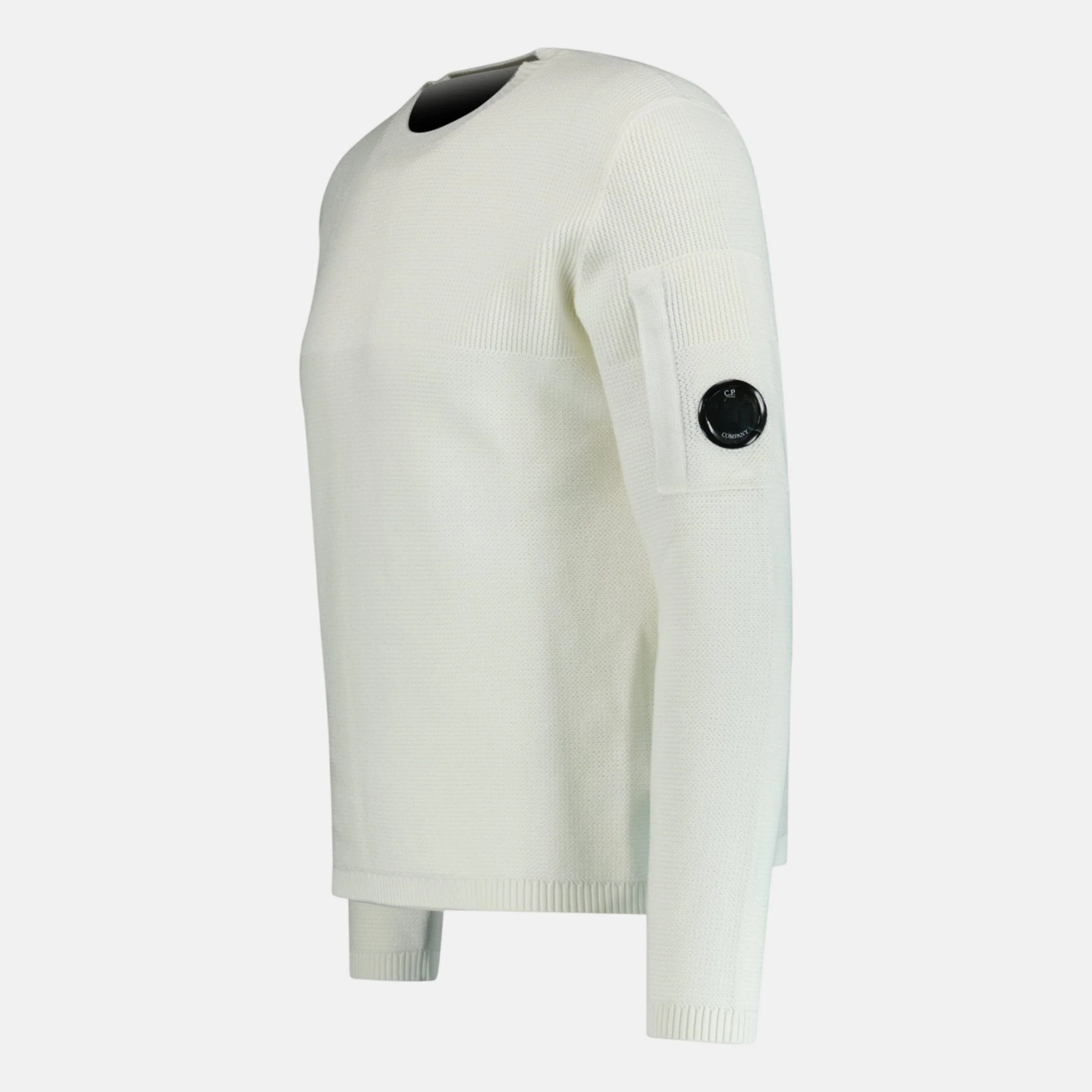 CP Company Arm Lens Knitted Sweatshirt White - Image 2