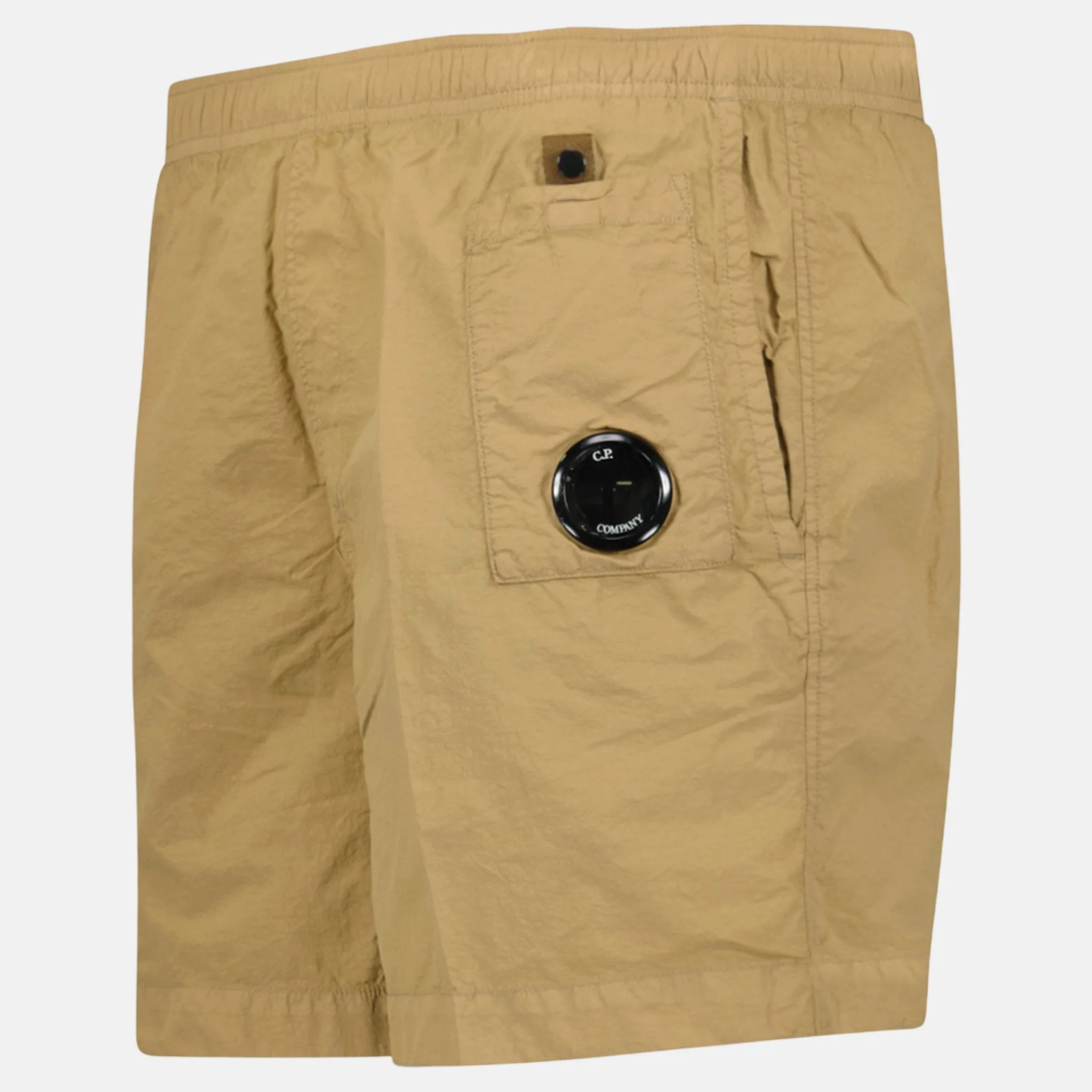CP Company Flatt Nylon Lens-Detail Swim Shorts Sand - Image 2