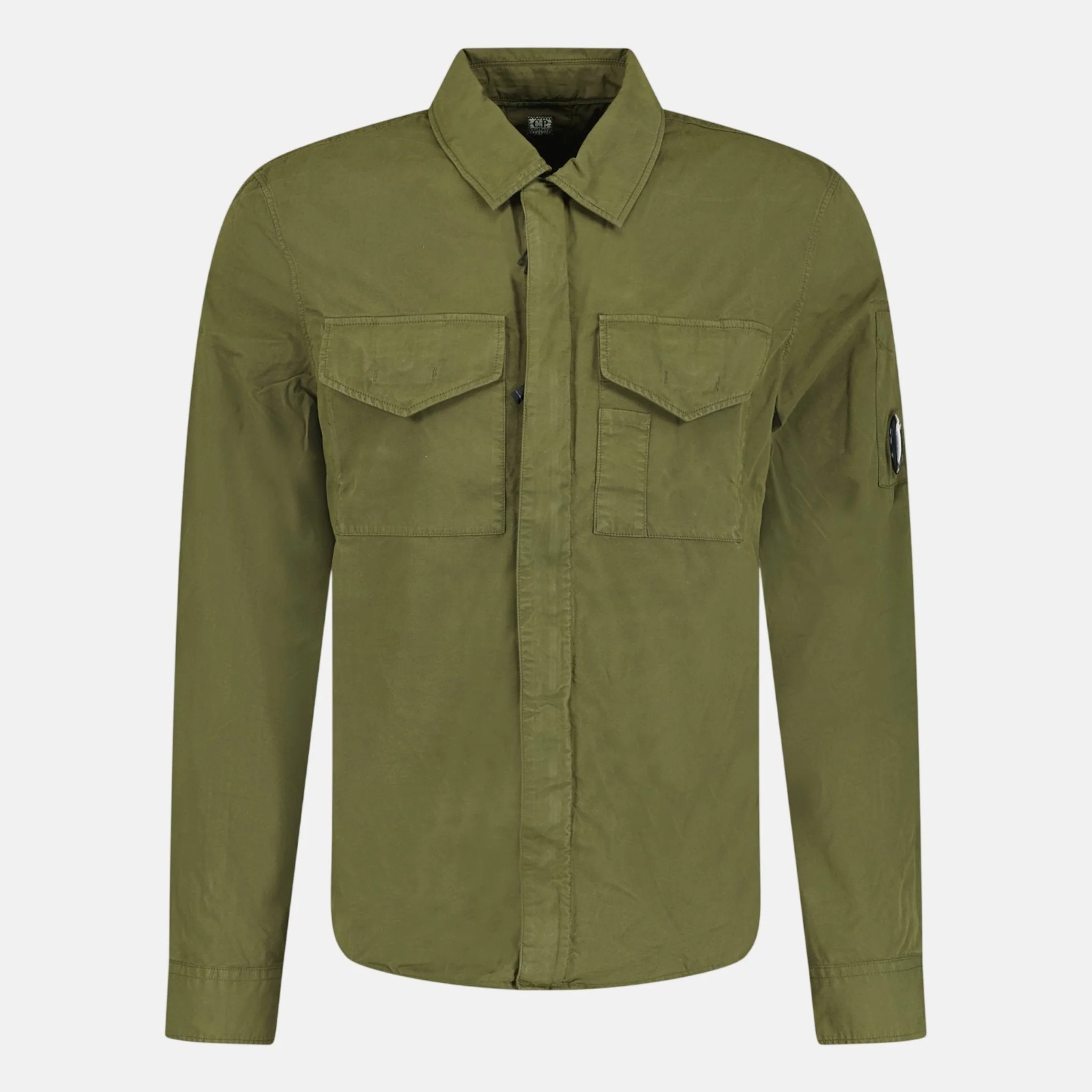 CP Company Gabardine Lens Zip Overshirt Jacket Green