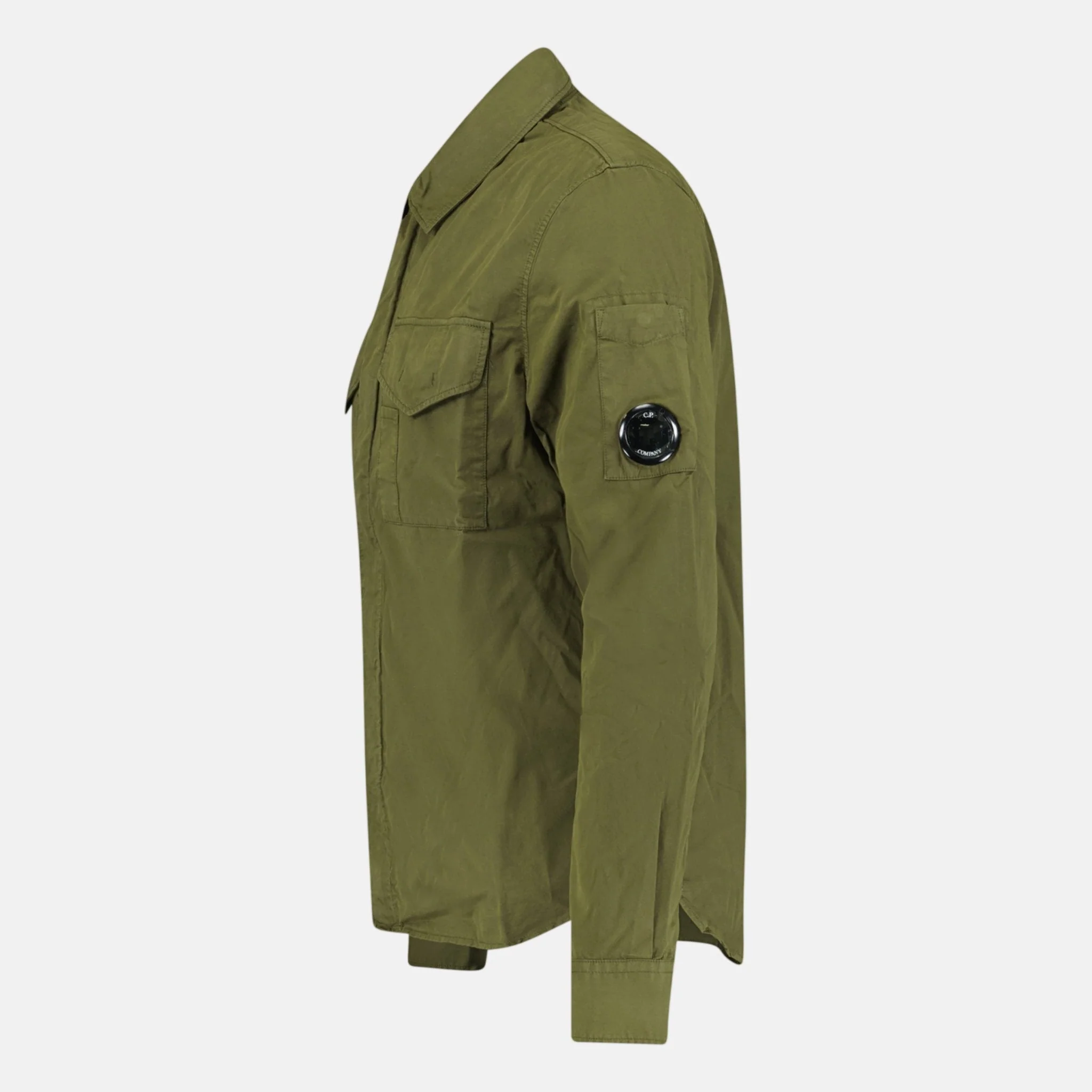 CP Company Gabardine Lens Zip Overshirt Jacket Green - Image 2