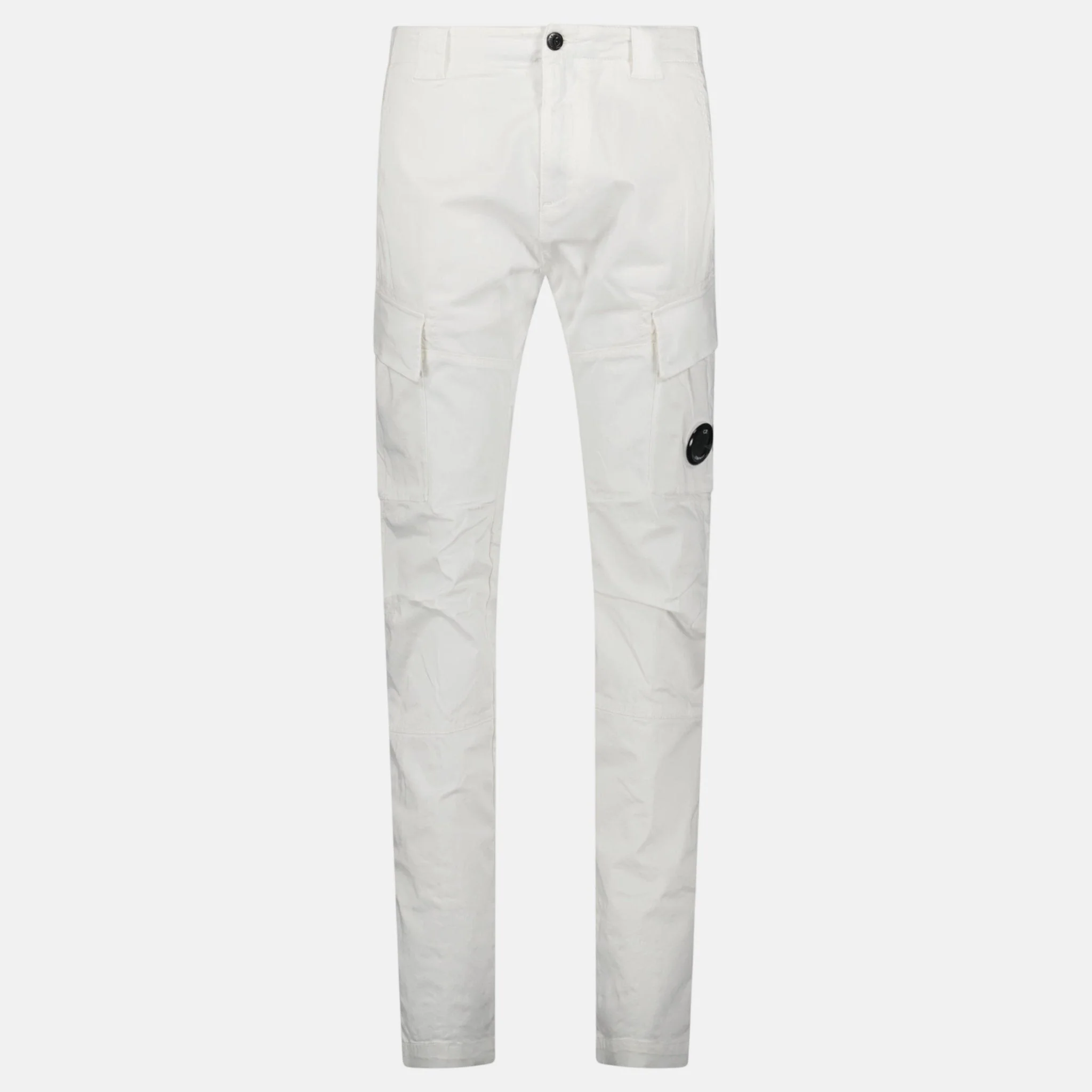 CP Company Ergonomic Stretch Sateen Cargo Lens Pants Gauze White