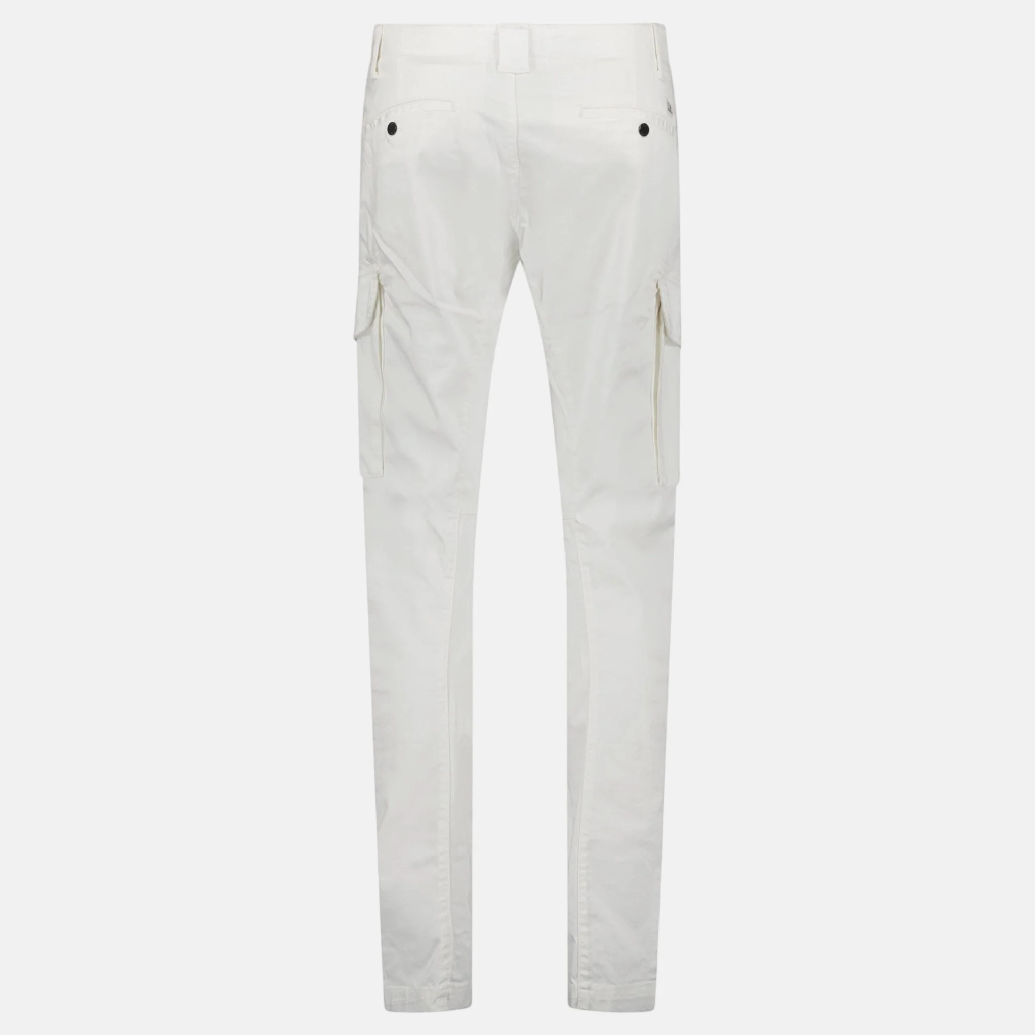 CP Company Ergonomic Stretch Sateen Cargo Lens Pants Gauze White - Image 2