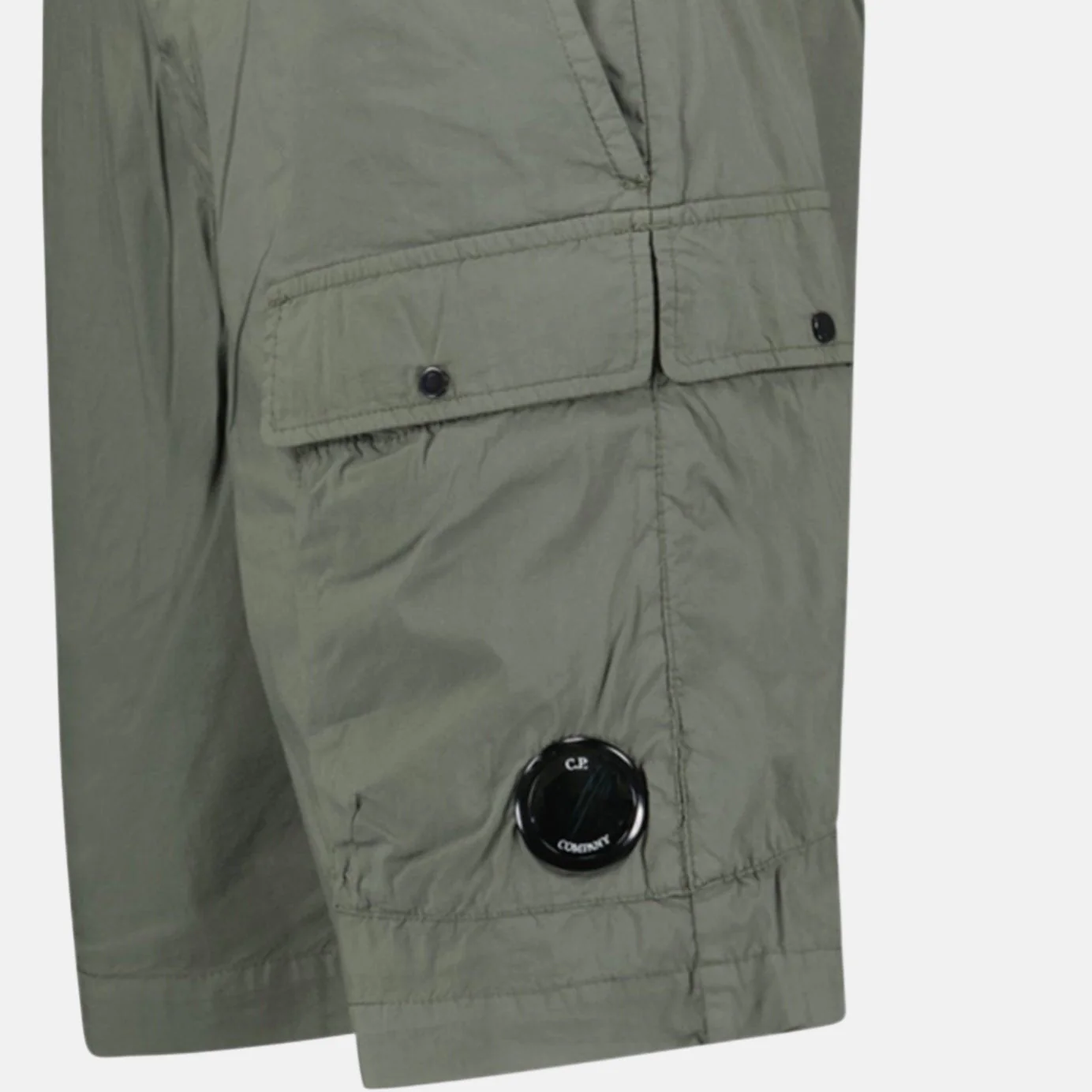 CP Company Stretch Sateen Cargo Shorts Ivy Green - Image 4