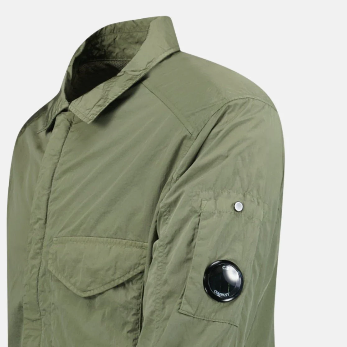CP Company Lens Chrome Zip-Up Jacket Military Green - Image 2