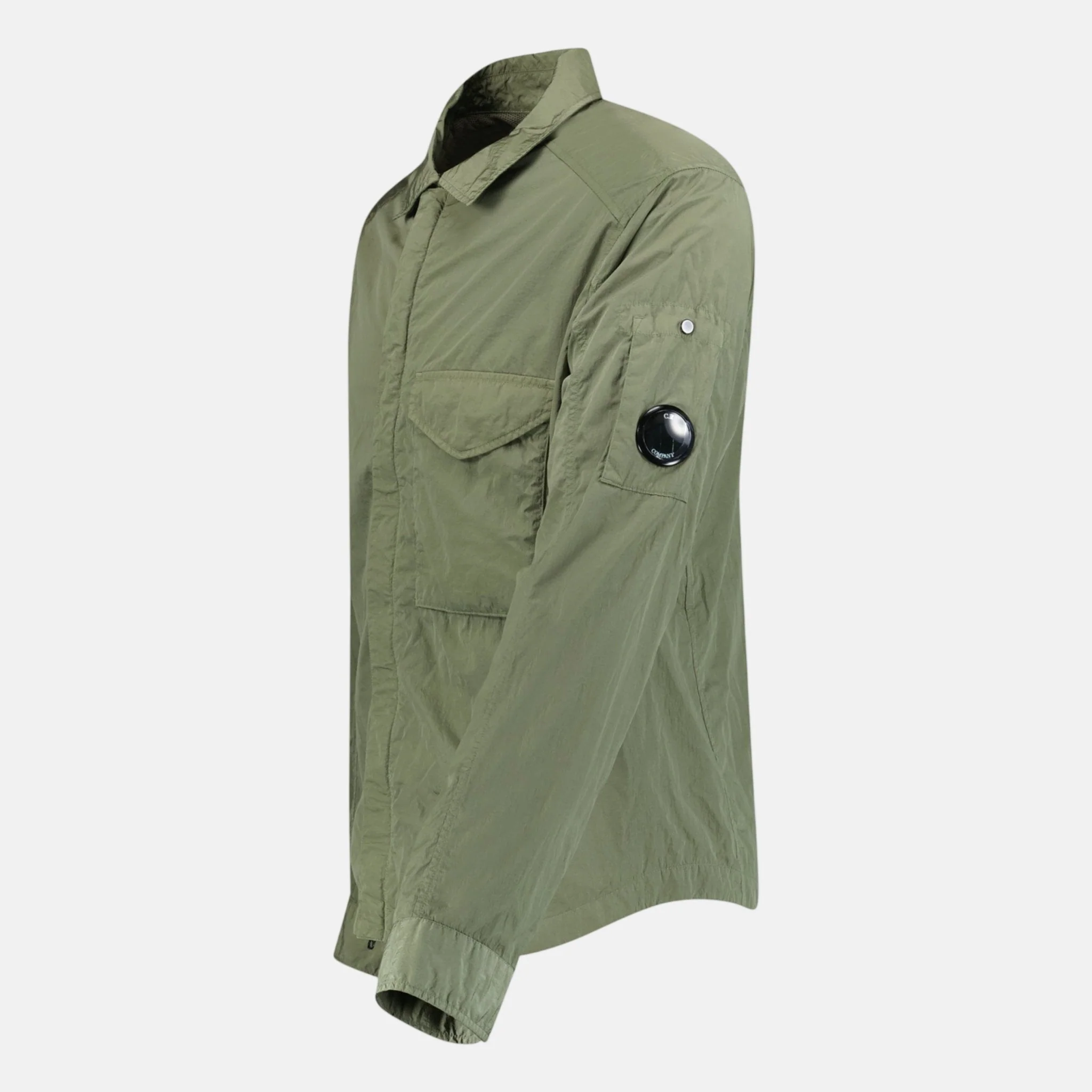 CP Company Lens Chrome Zip-Up Jacket Military Green - Image 3