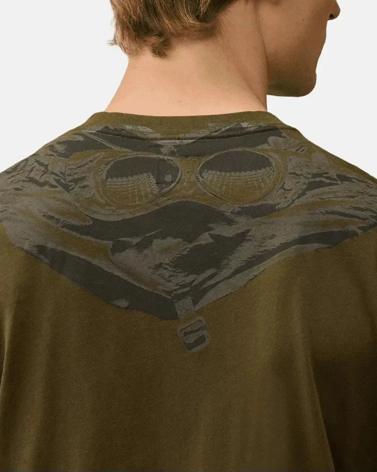 CP COMPANY MENS 30/1 JERSEY BACK GOGGLE T-SHIRT IVY GREEN - Image 5