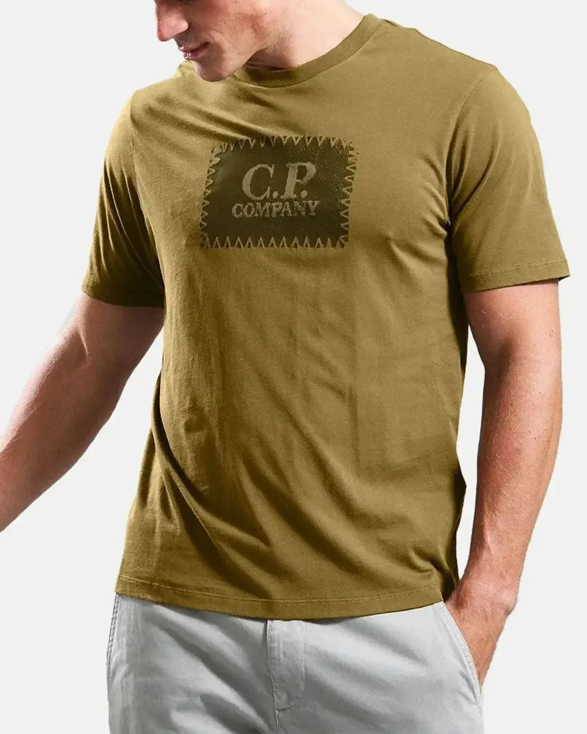 CP COMPANY MENS 30/1 JERSEY LABEL LOGO T-SHIRT CAPERS - Image 2