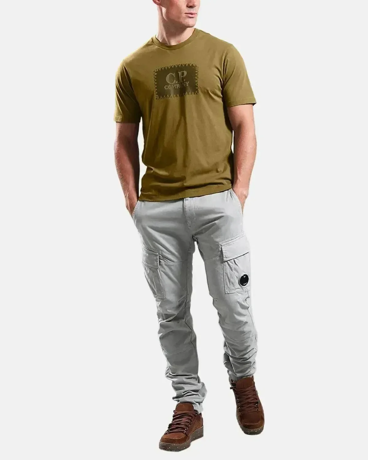CP COMPANY MENS 30/1 JERSEY LABEL LOGO T-SHIRT CAPERS - Image 4