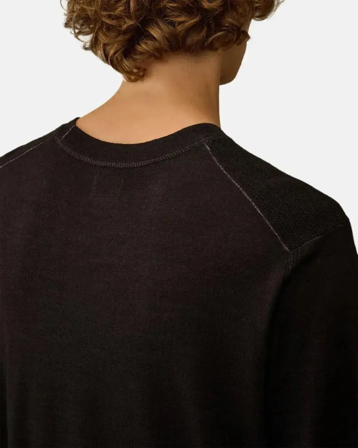 CP COMPANY MENS MERINO WOOL LENS DETAIL CREWNECK KNIT TOTAL ECLIPSE - Image 5