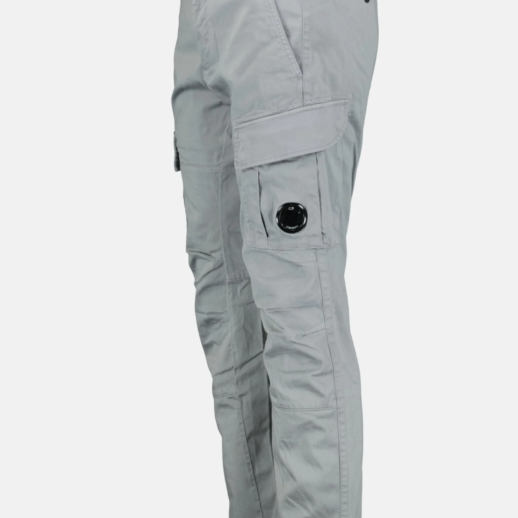 CP Company Stretch Sateen Cargo Pants Grey - Image 4