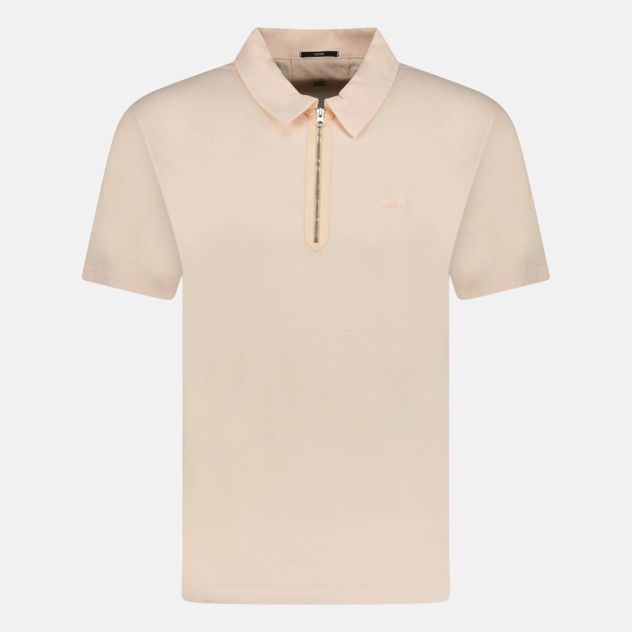 CP Company Tacting Piquet Zip Polo Shirt Pink