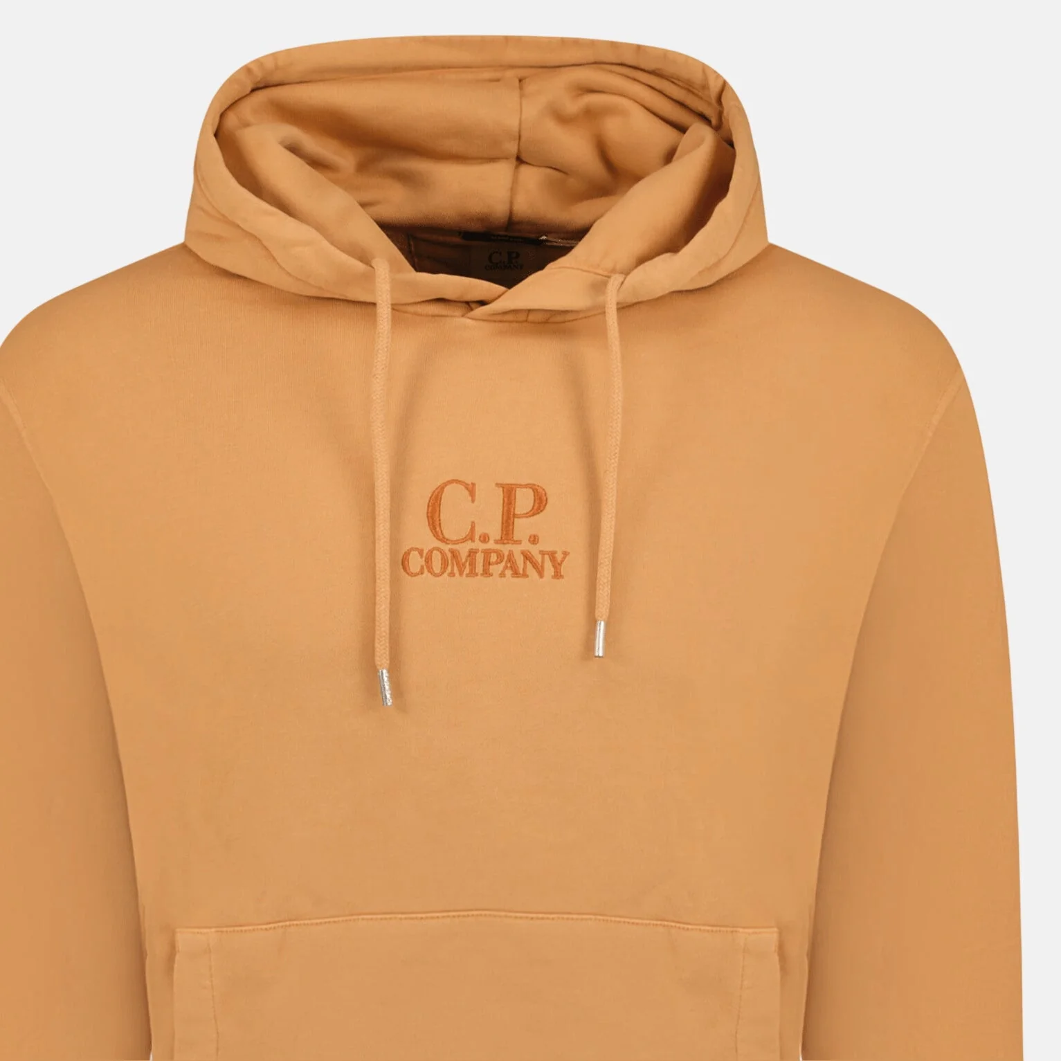 CP Company Writing Logo Hooded Sweatshirt Apricot - Image 2