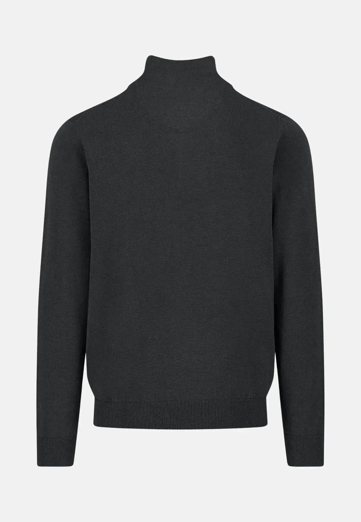 Fynch-Hatton Fine Knit Cotton 1/4 Zip Black - Image 2