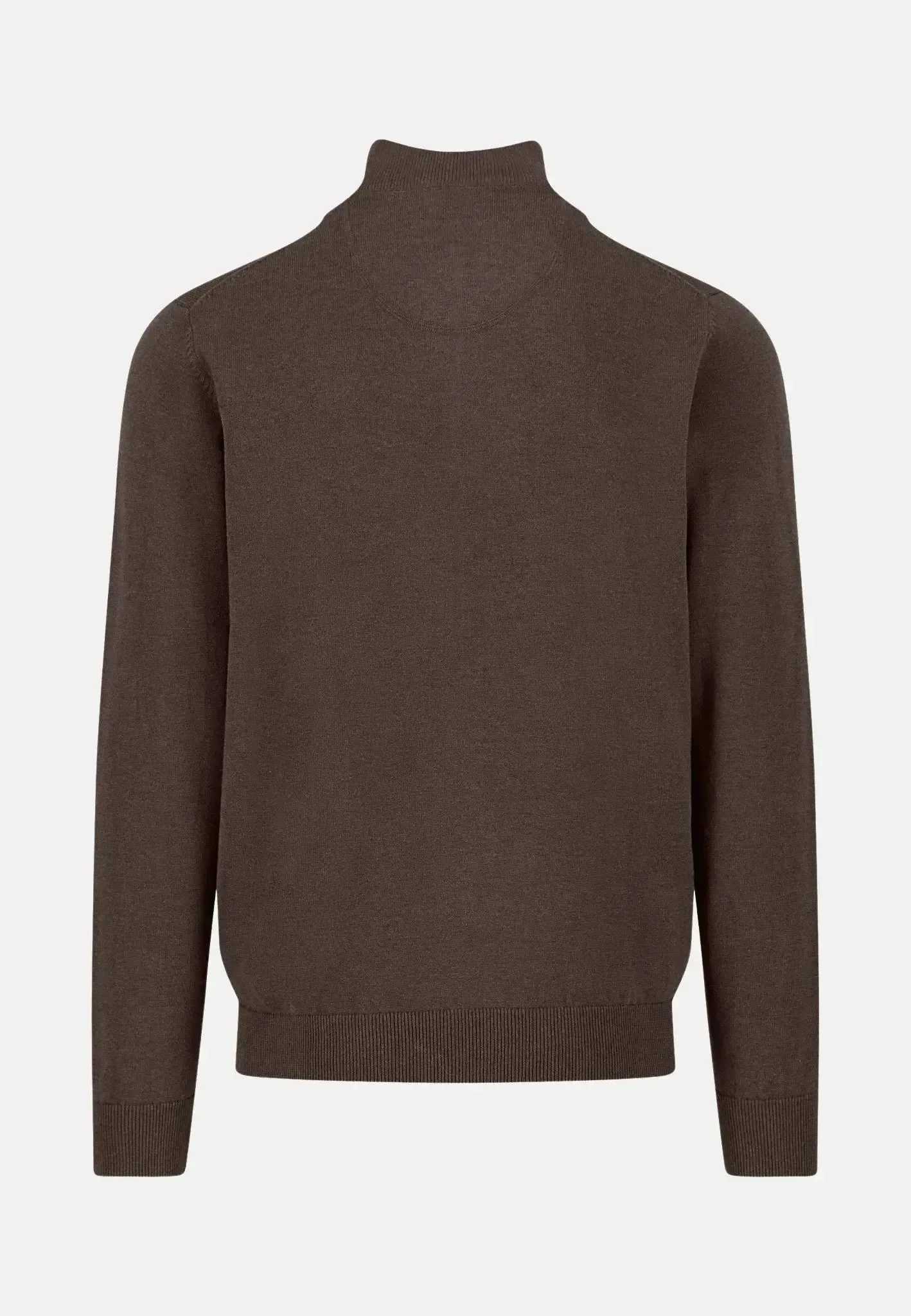 Fynch-Hatton Fine Knit Cotton 1/4 Zip Earth - Image 2