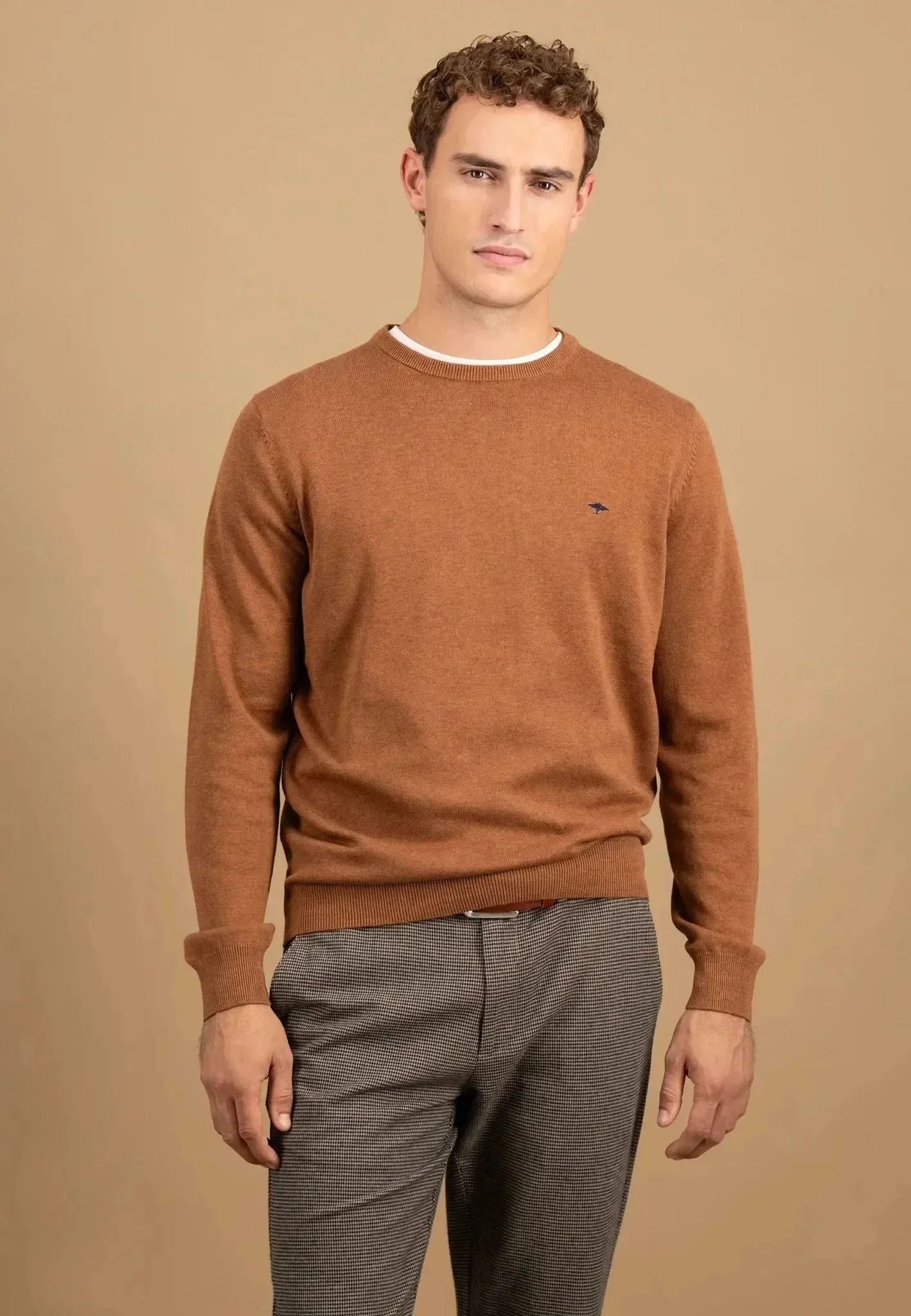 Fynch-Hatton Fine Knit Cotton Crewneck Hazel - Image 2